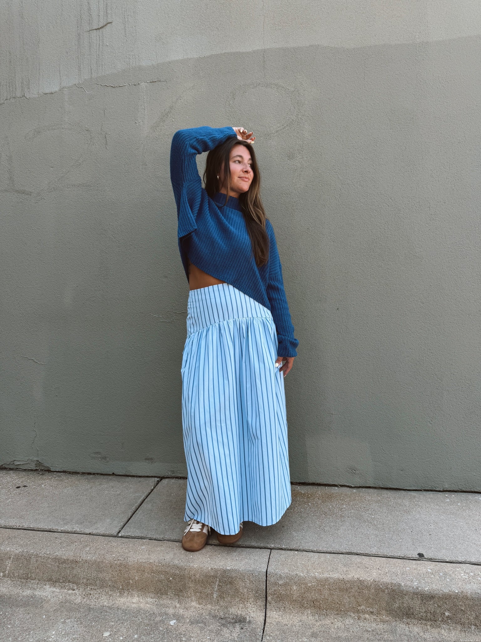 Set Your Sails Skirt - Blue & Navy Stripe