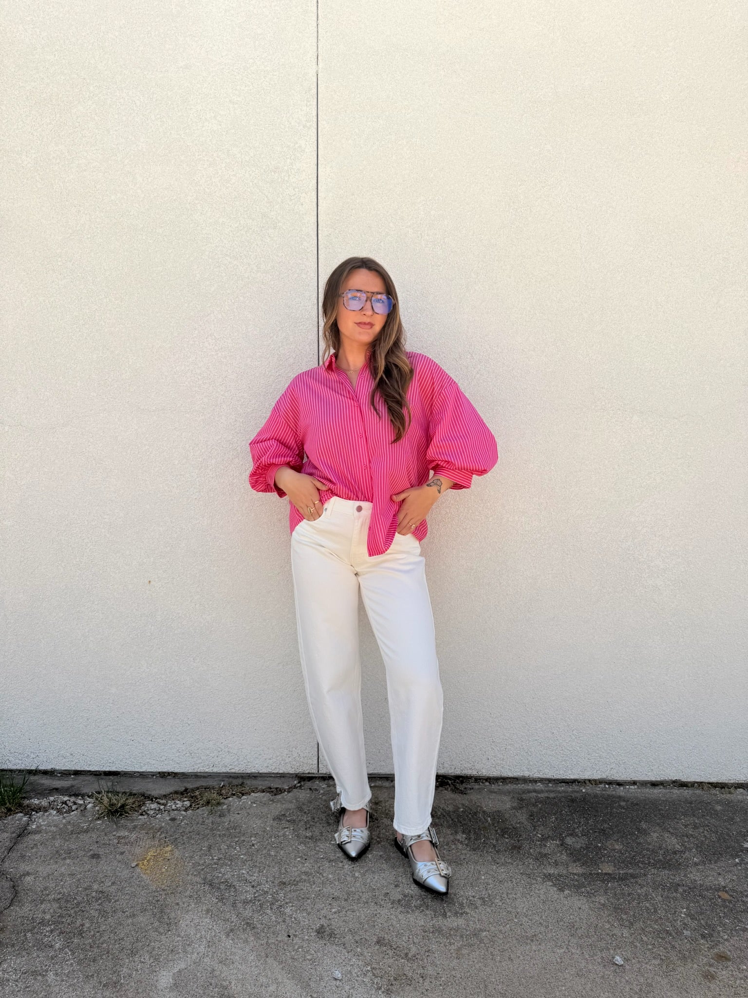 English Factory Striped Balloon Sleeves Shirt