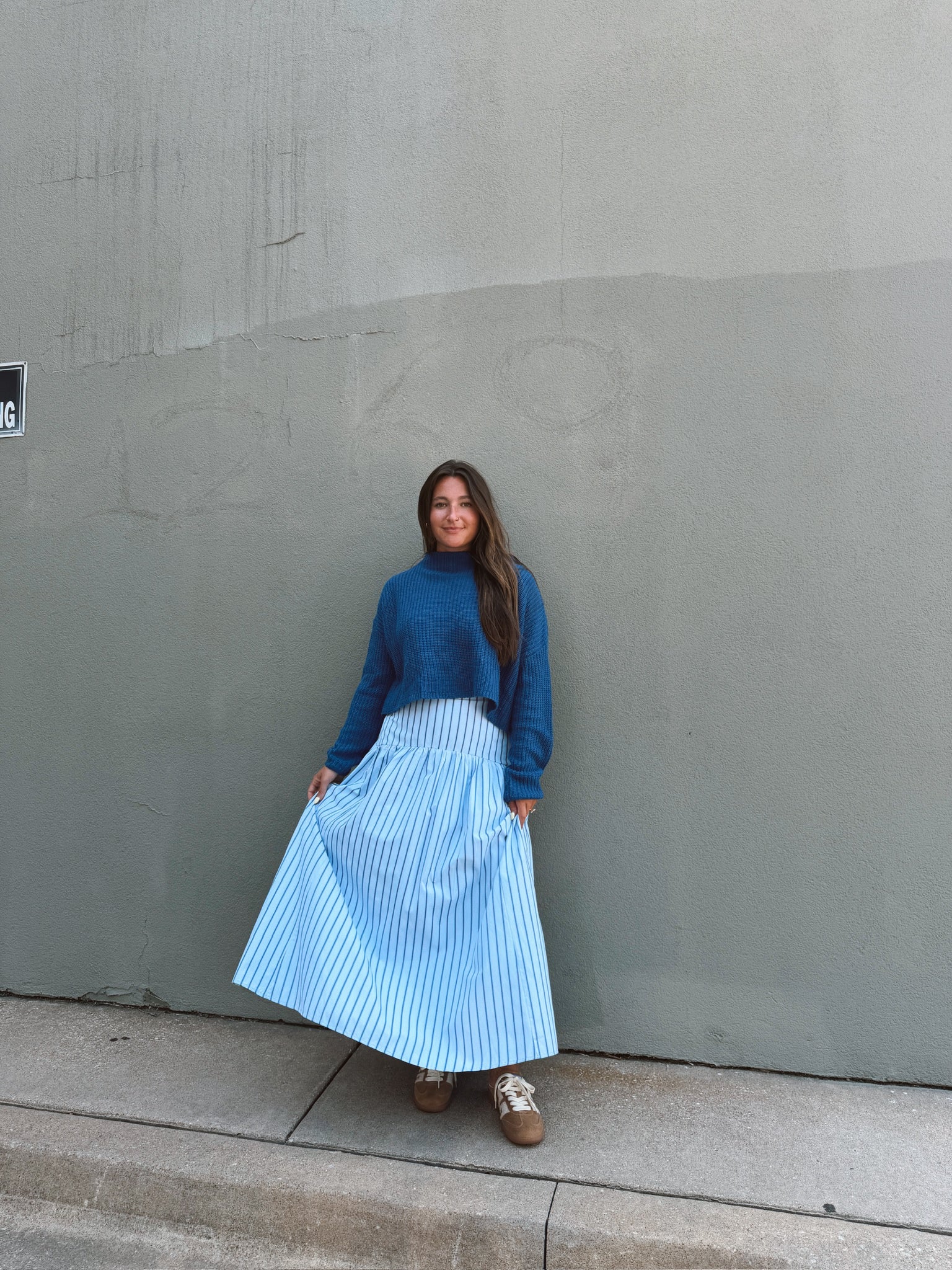Set Your Sails Skirt - Blue & Navy Stripe