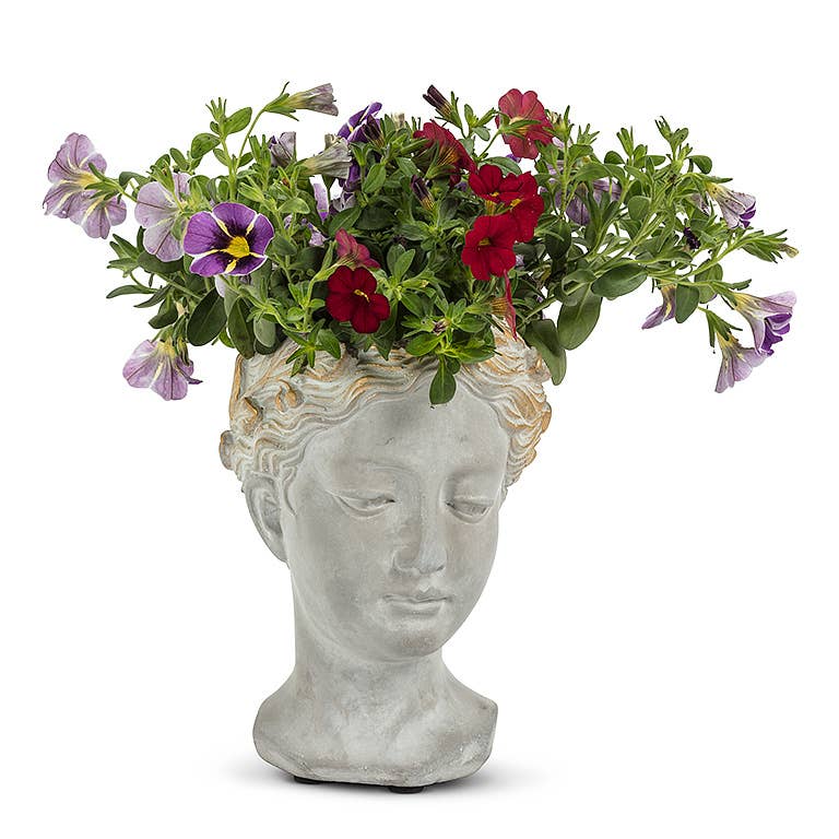 Extra-Small Woman Head Planter - 6.5"H