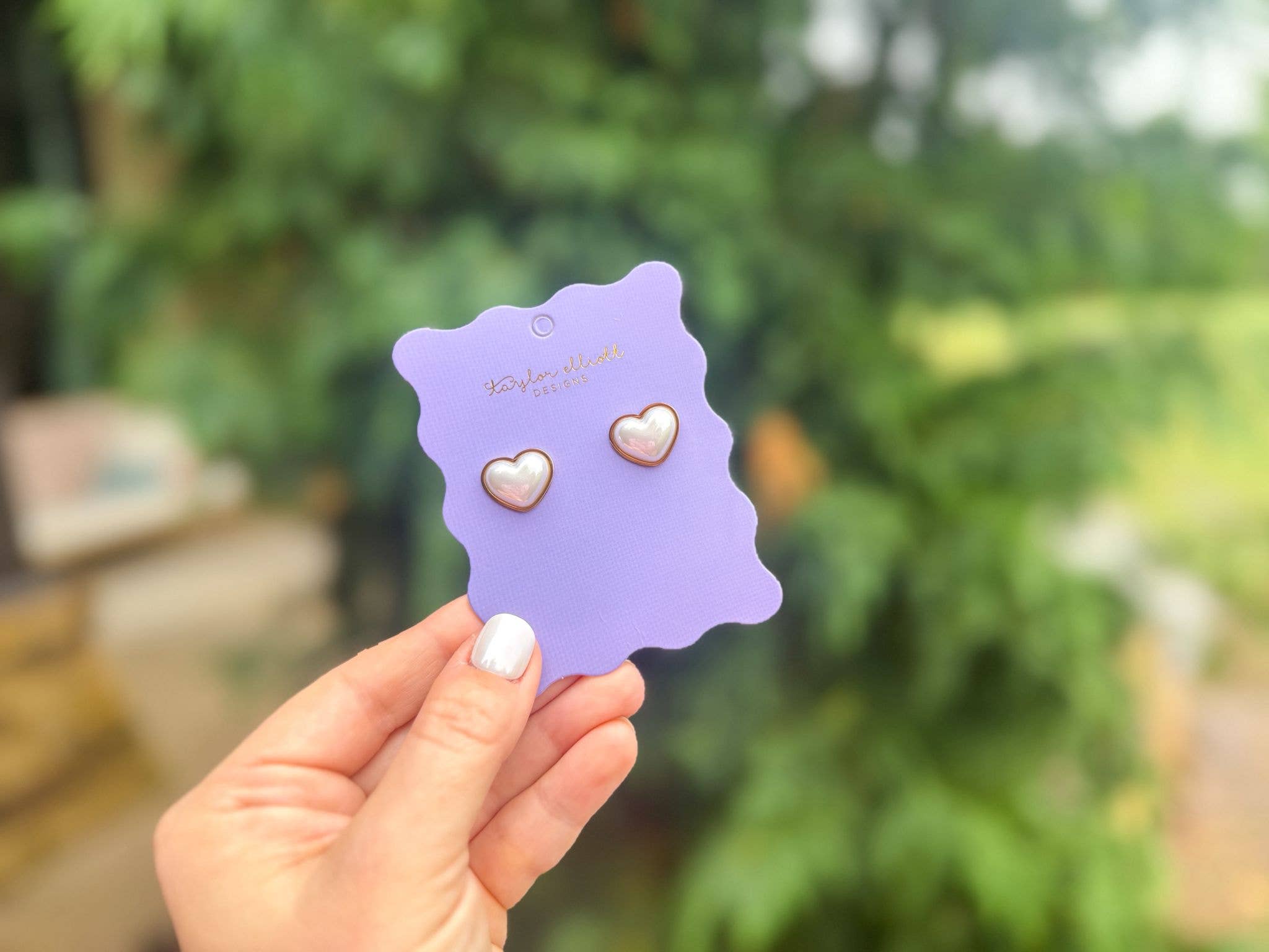 Meredith Pearl Heart Studs