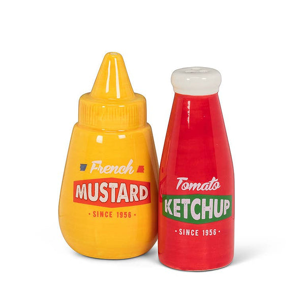 Ketchup & Mustard Salt & Pepper- 4"H