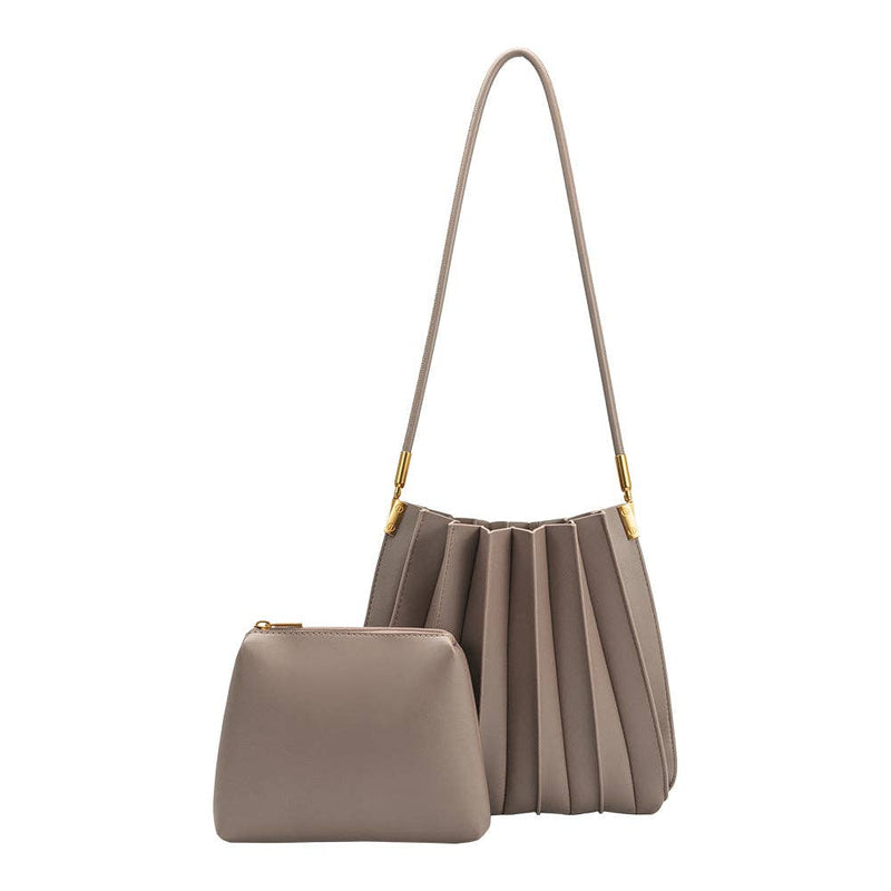 Melie Bianco Carrie Mushroom Pleated Vegan Shoulder Bag