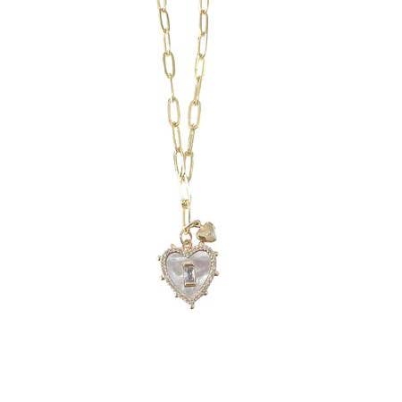 Gemelli Clear Pearl Heart Necklace