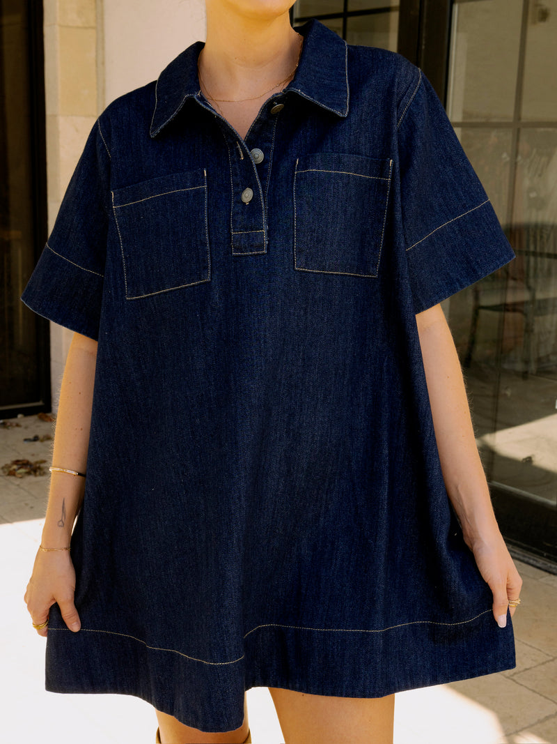 Collared Denim Dress