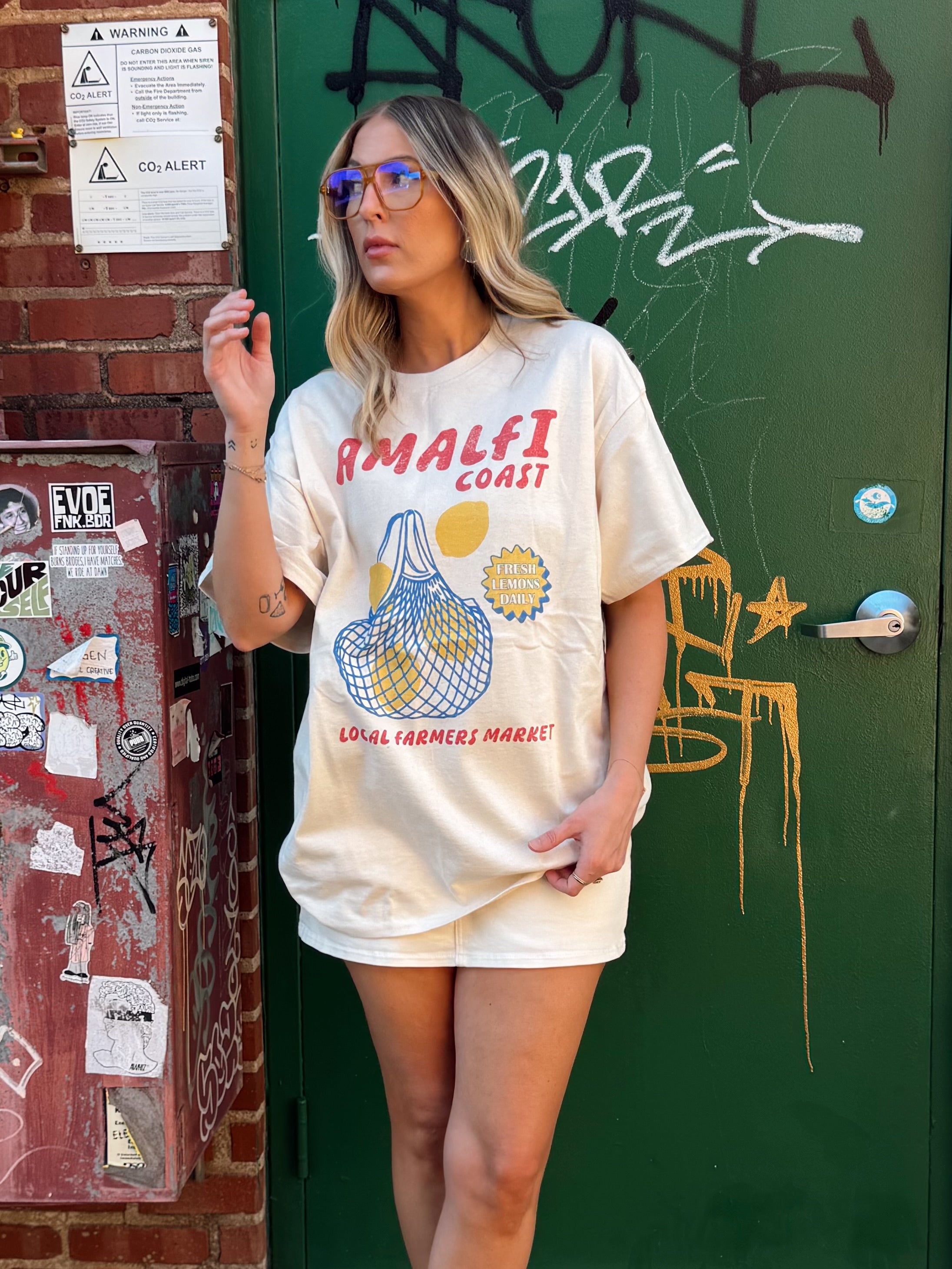 Amalfi Market Oversized Graphic Tee