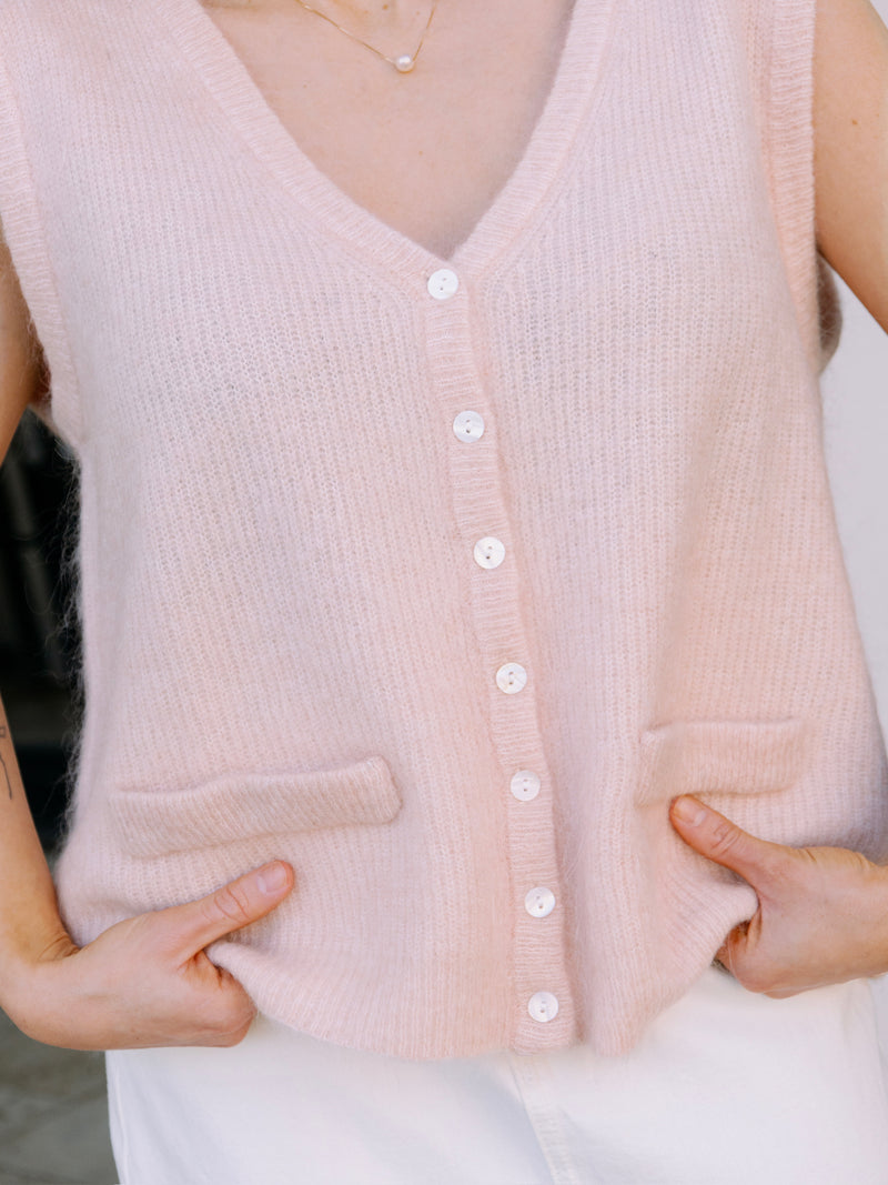 Frnch Meliza Cardigan in Rose Pale