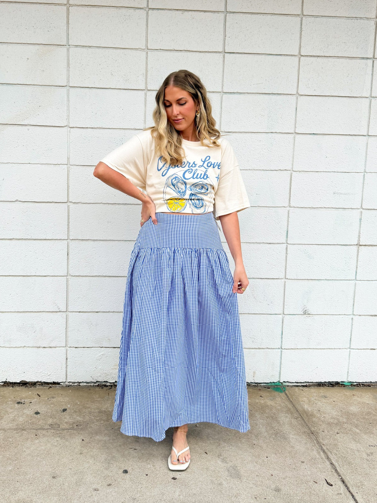 Set Your Sails Skirt - Navy Gingham