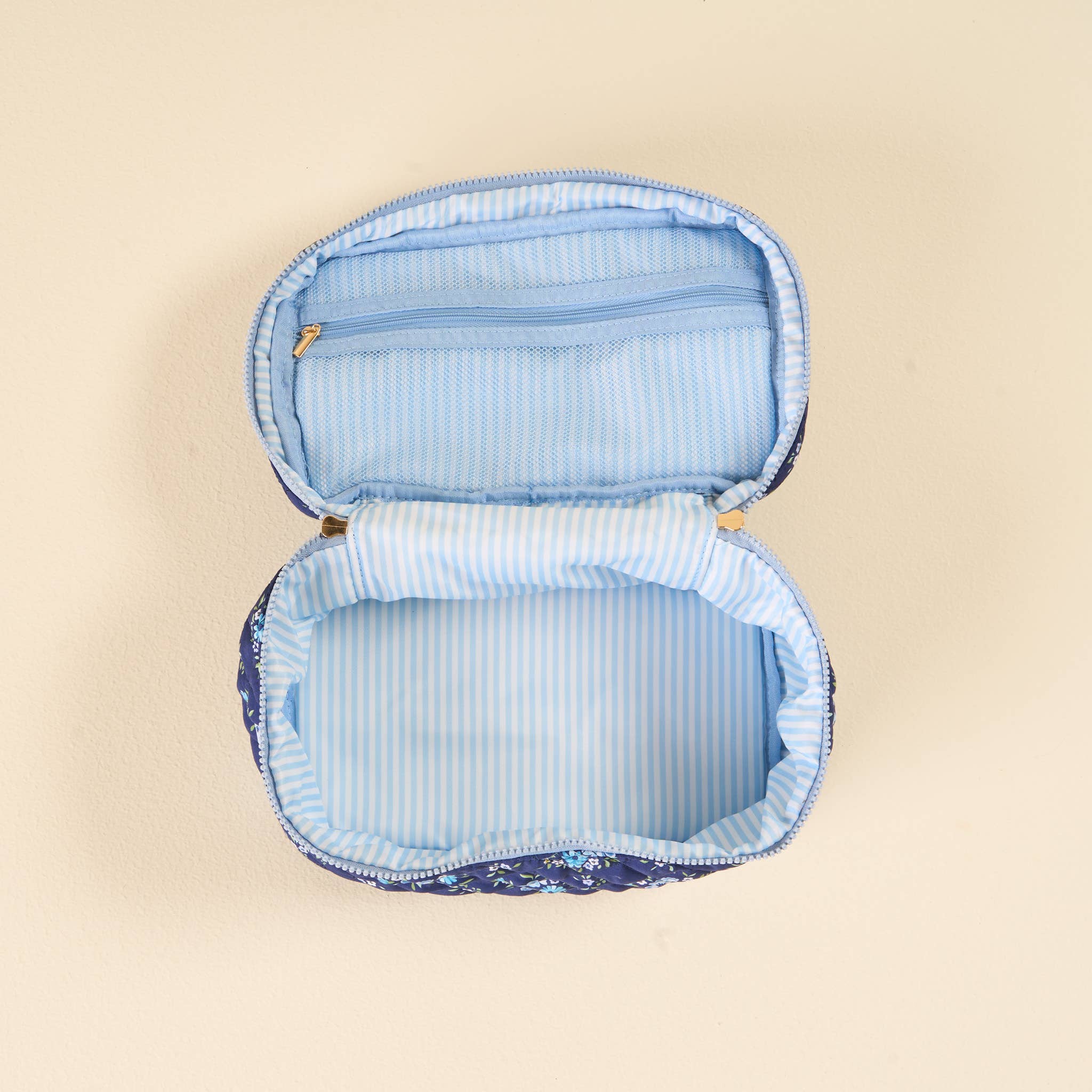 Glam & Go Quilted Cosmetic Bag-Endless Daydream Navy