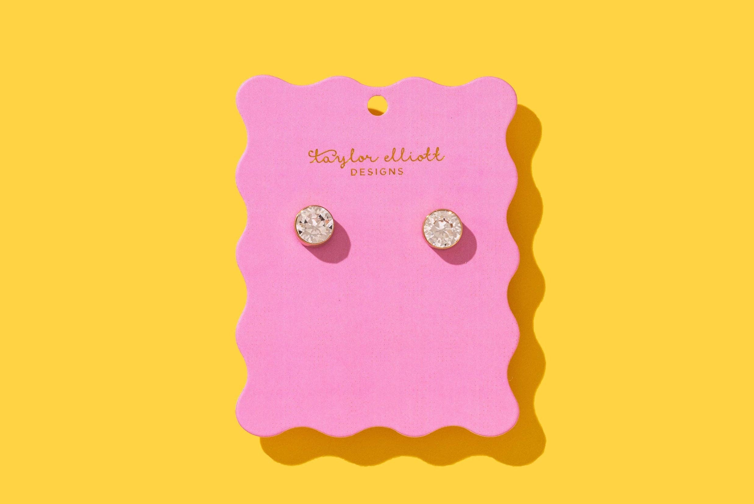Maren Bezel Gem Stud Earrings