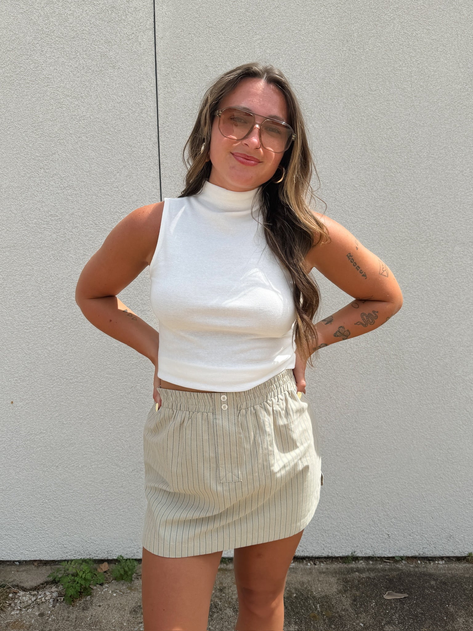 Sleeveless Mock Neck Top