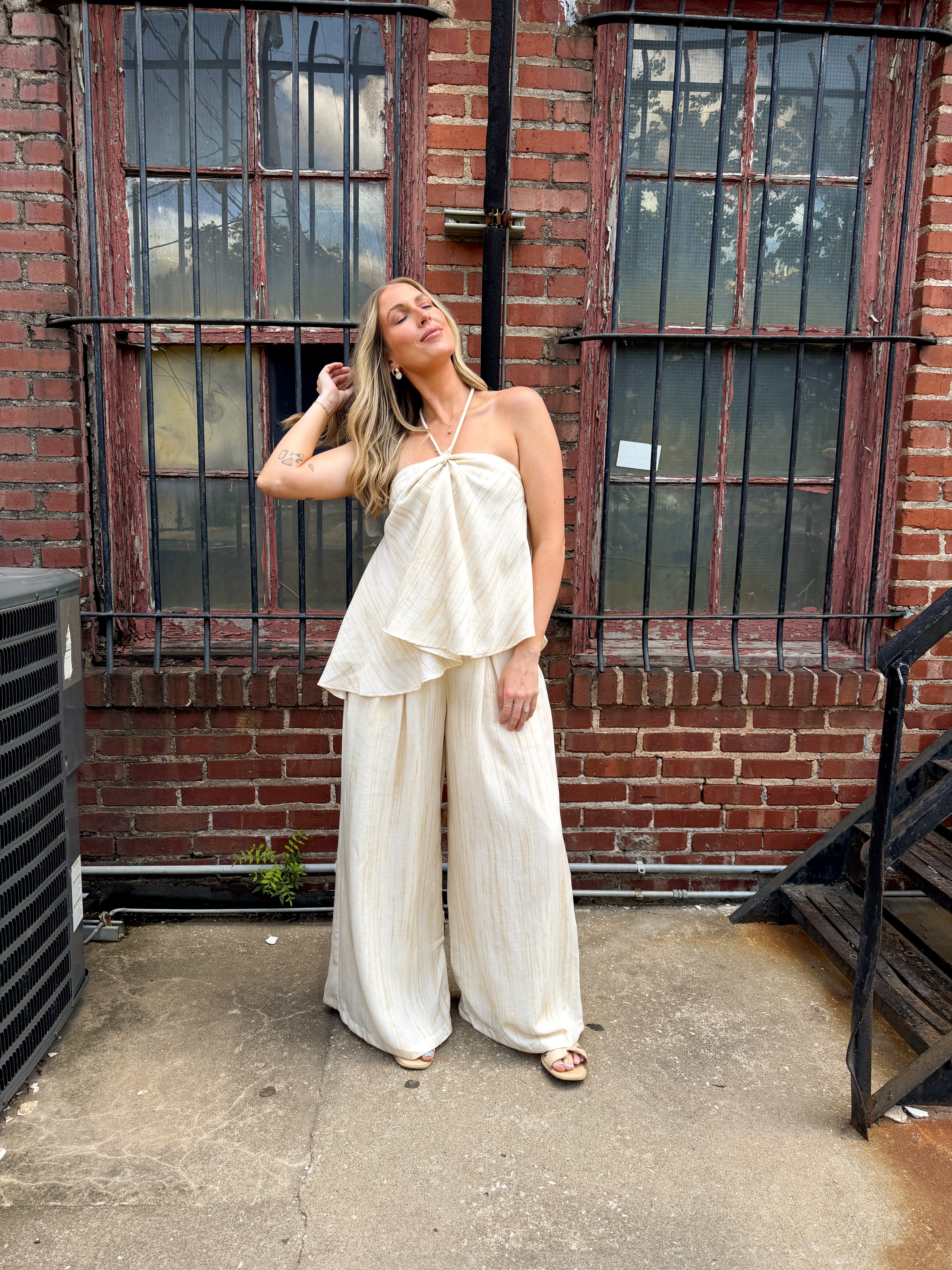 Bri Flowy Pant - Toast
