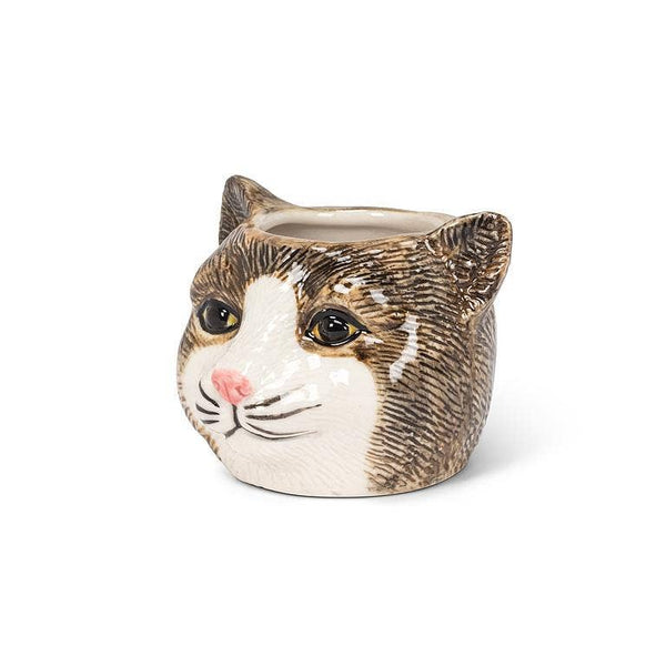 Small Tabby Cat Planter