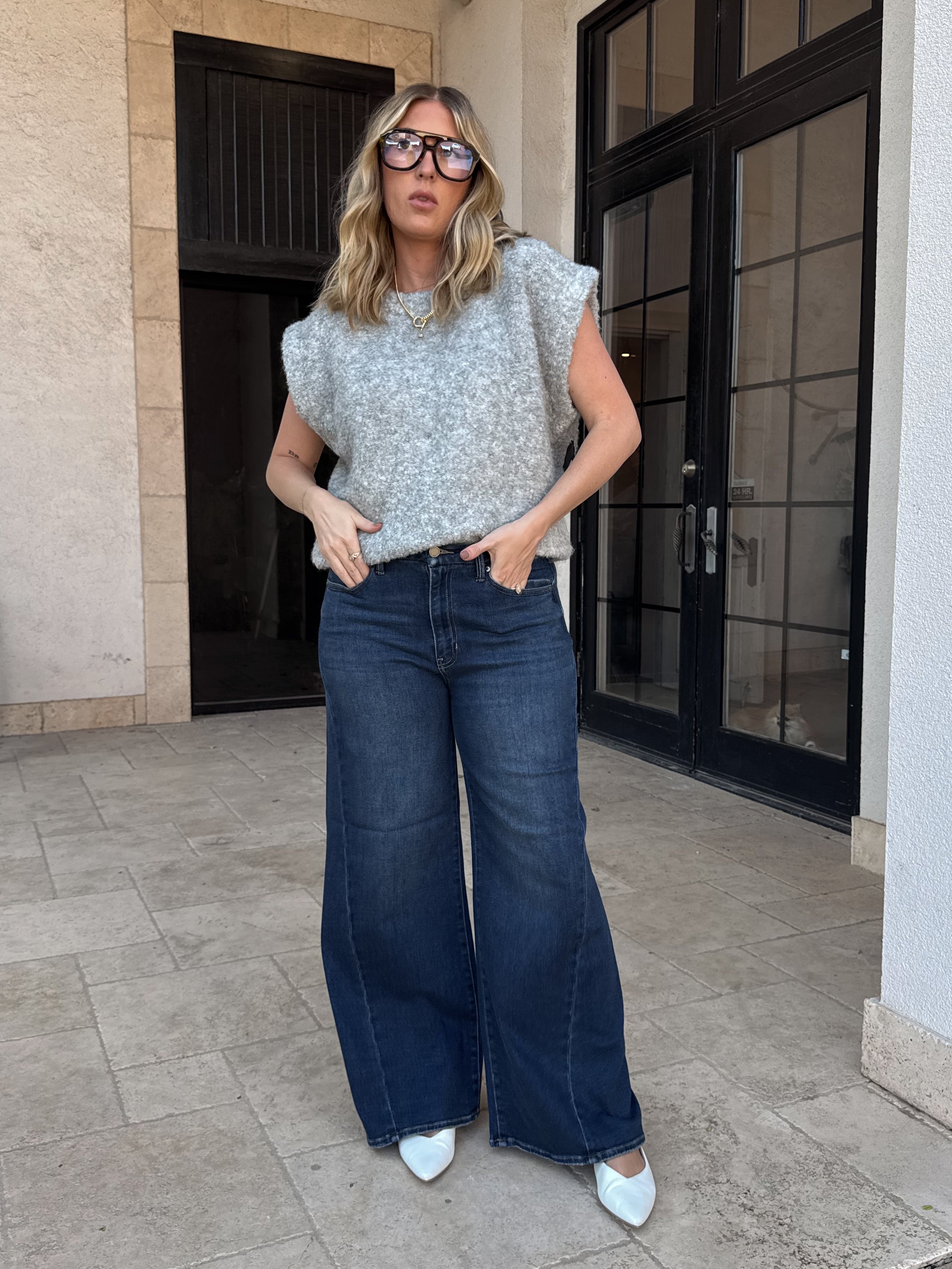 Twist Seam High-Rise Wide-Leg Denim
