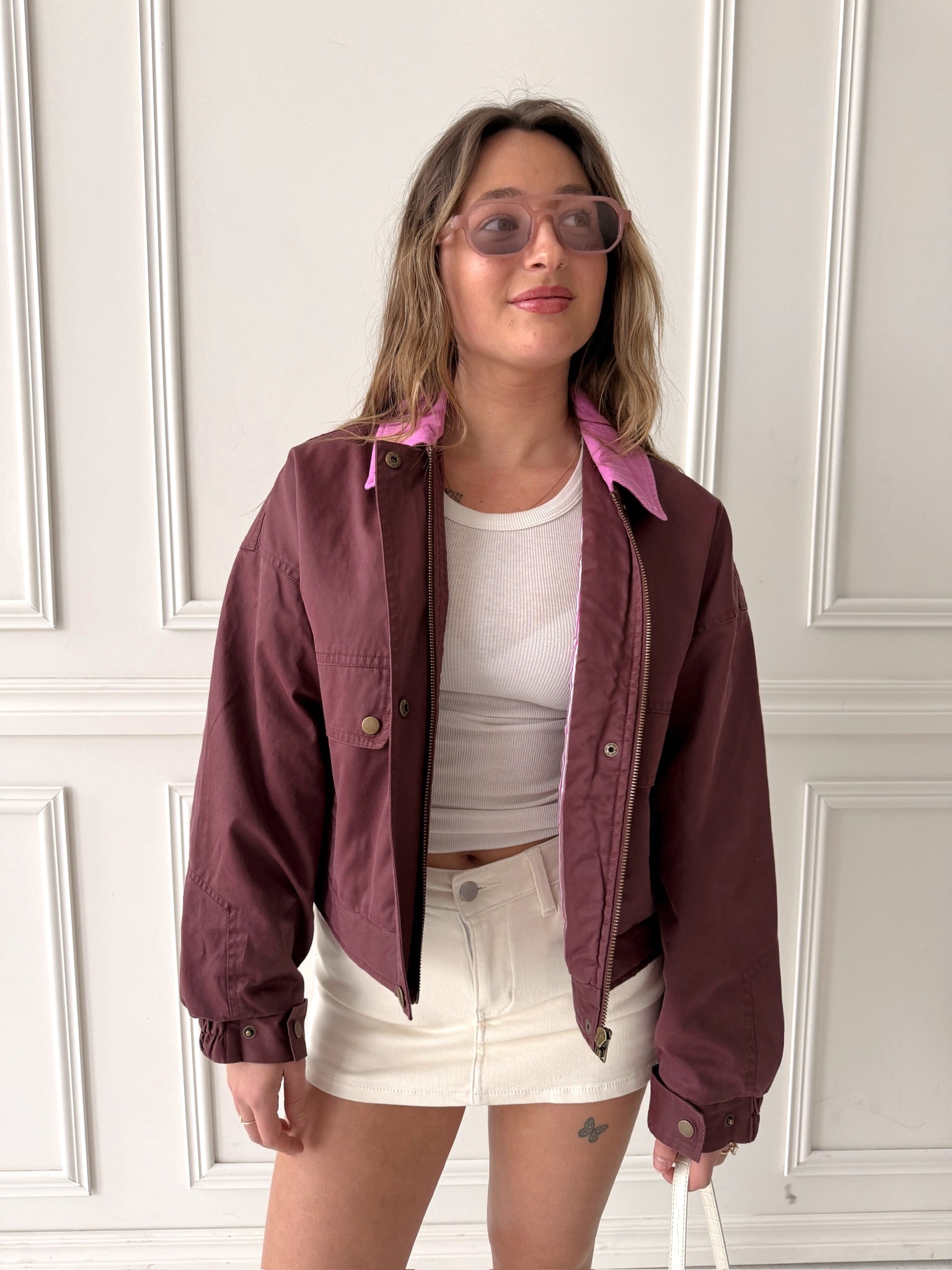 Frnch Tigressa Jacket in Bordeaux