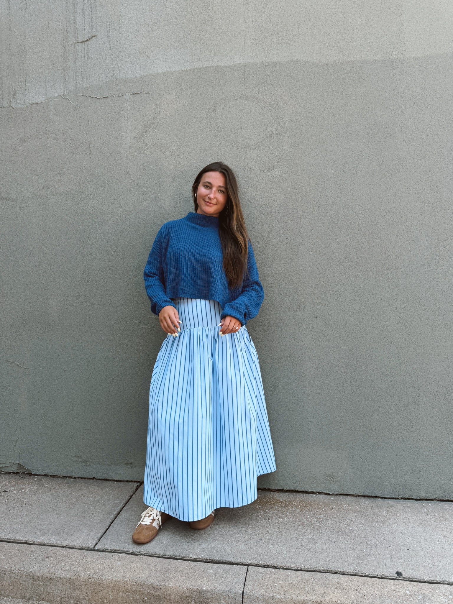 Set Your Sails Skirt - Blue & Navy Stripe