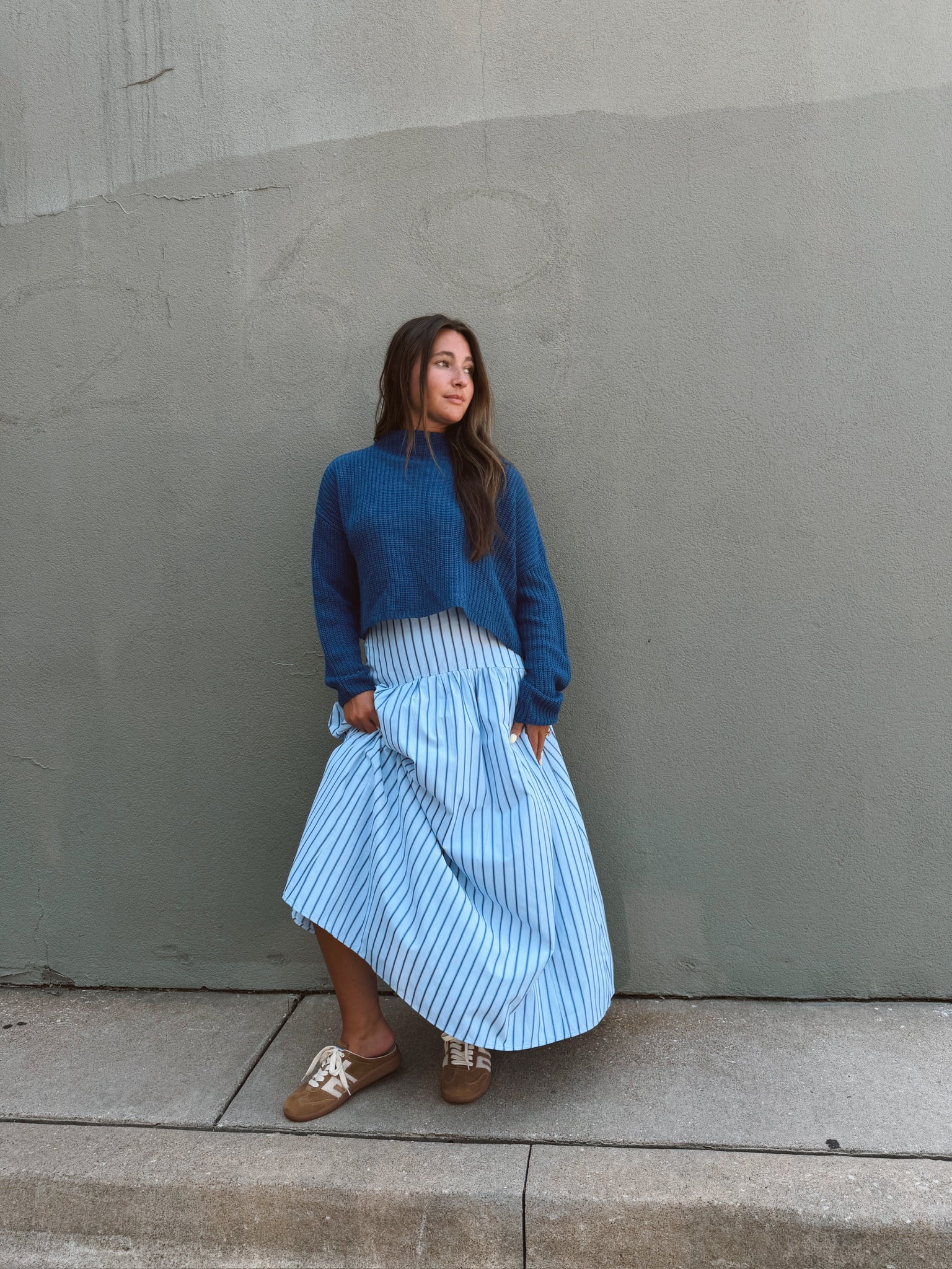 Set Your Sails Skirt - Blue & Navy Stripe