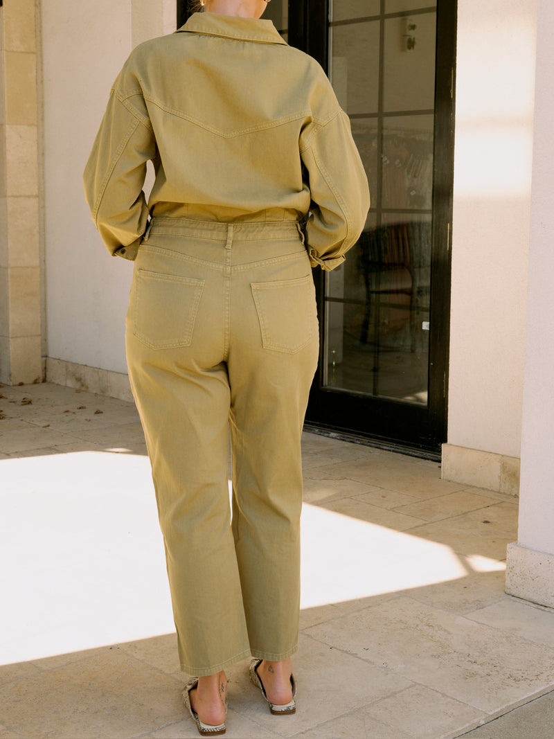 Washed Olive Utility Jumpsuit