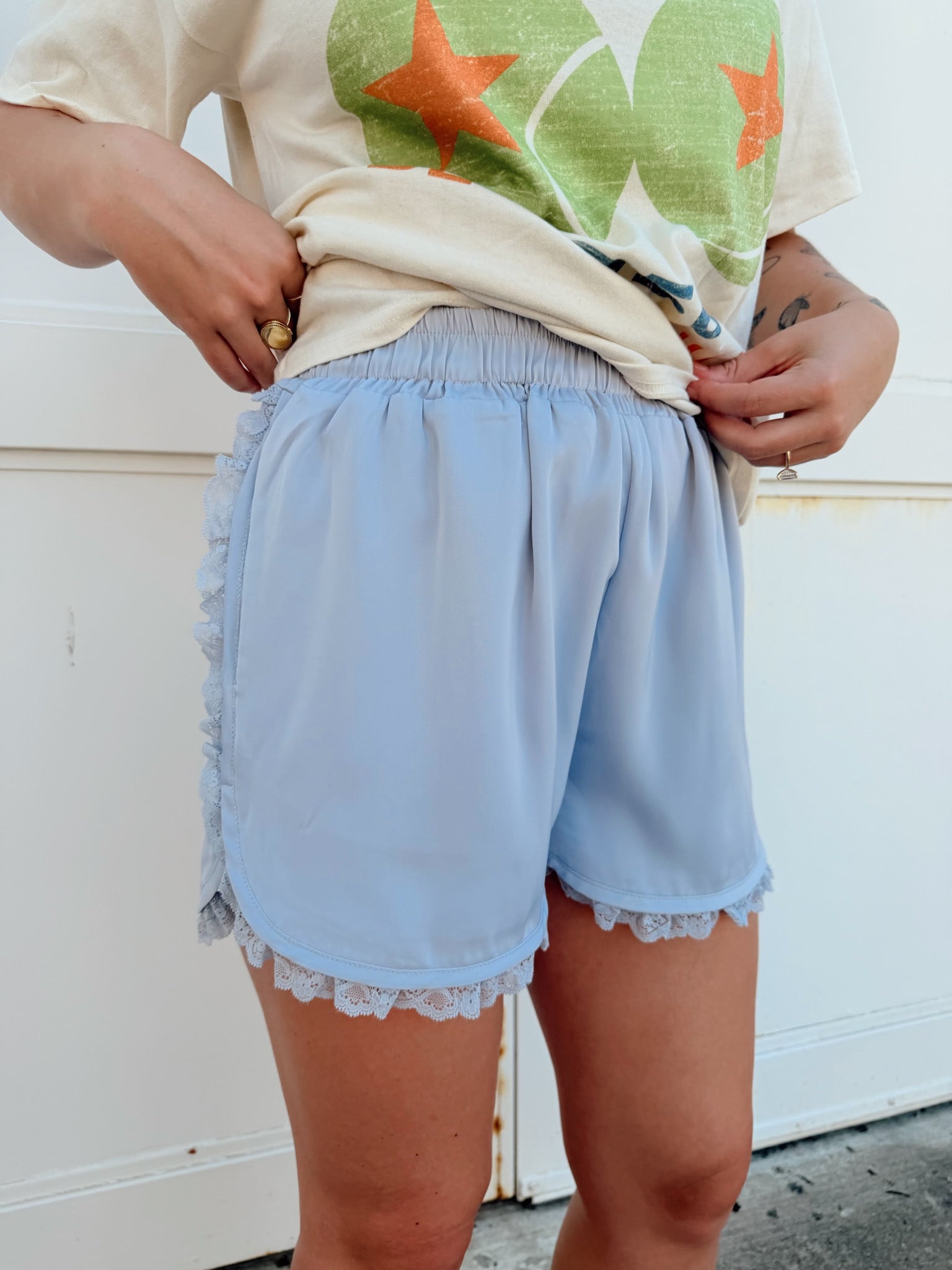 Syd Satin Lace Shorts
