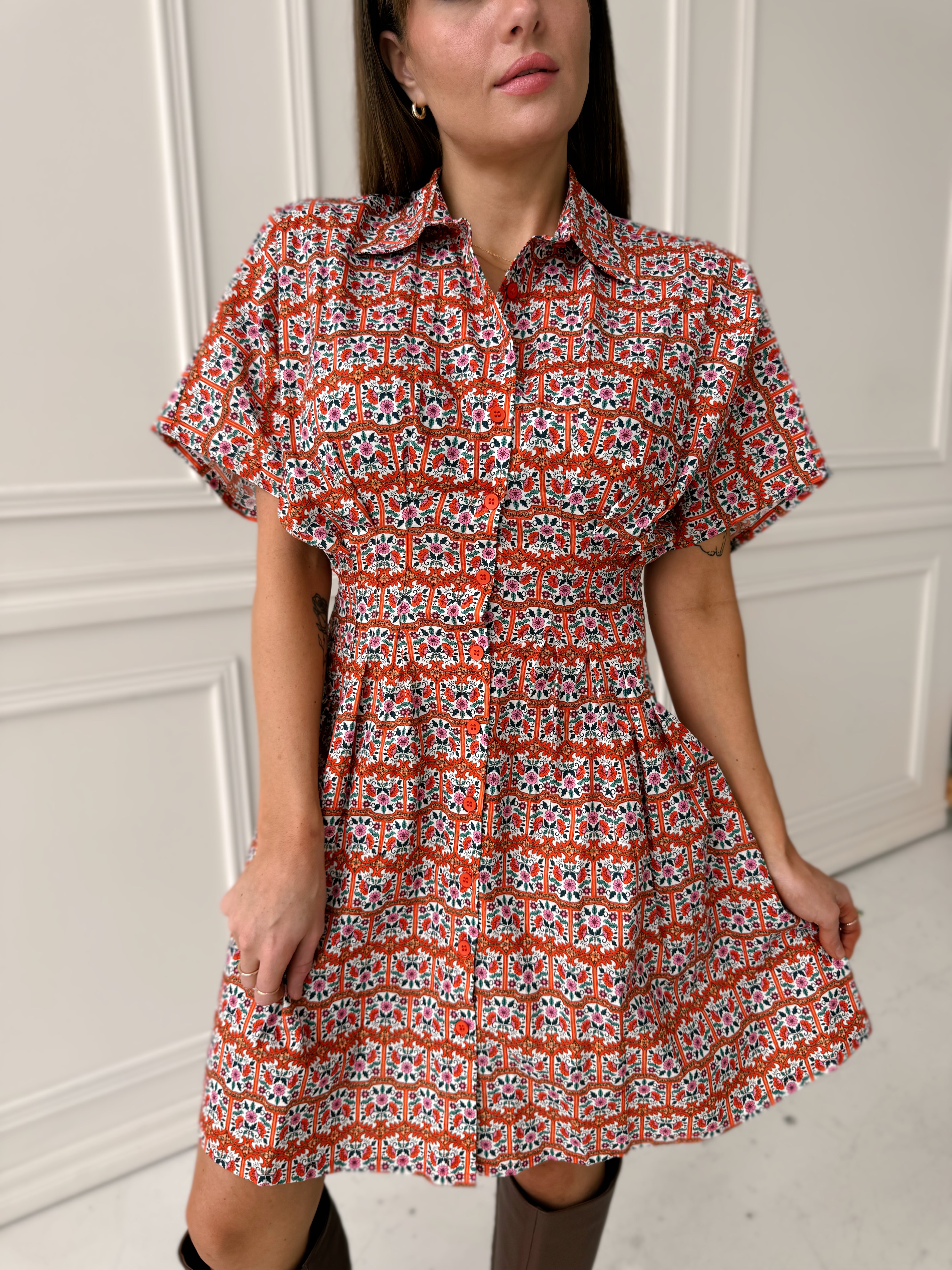 Sincerely Ours Twyla Mini Dress - Boho Tile
