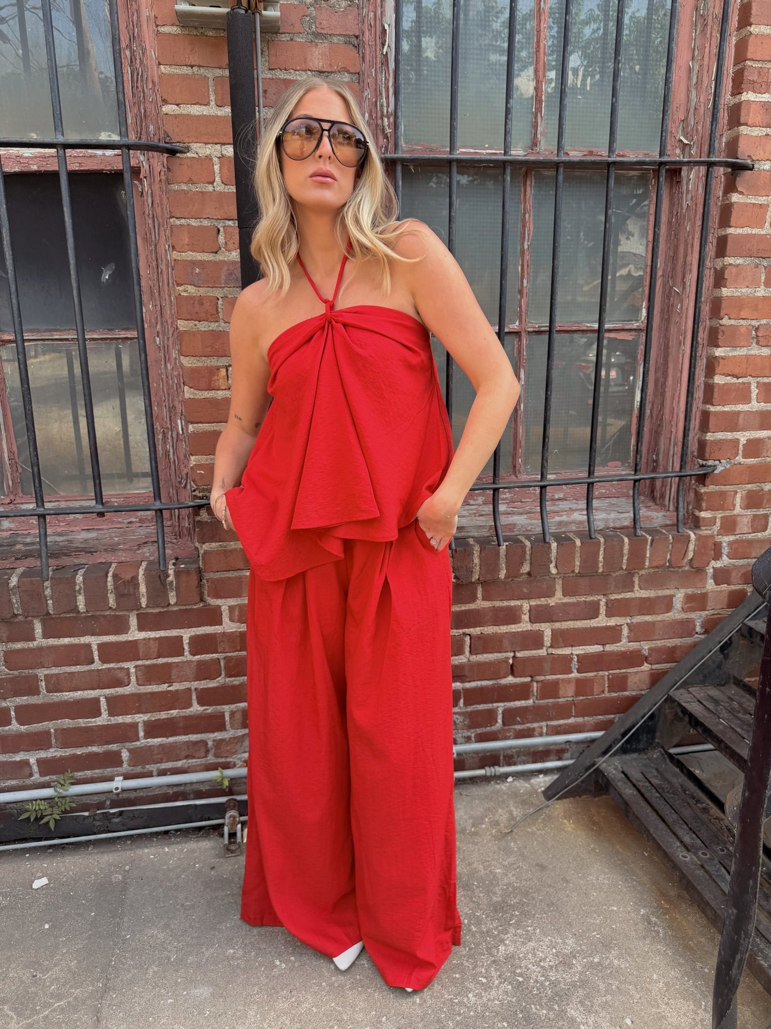 Bri Red Halter Top