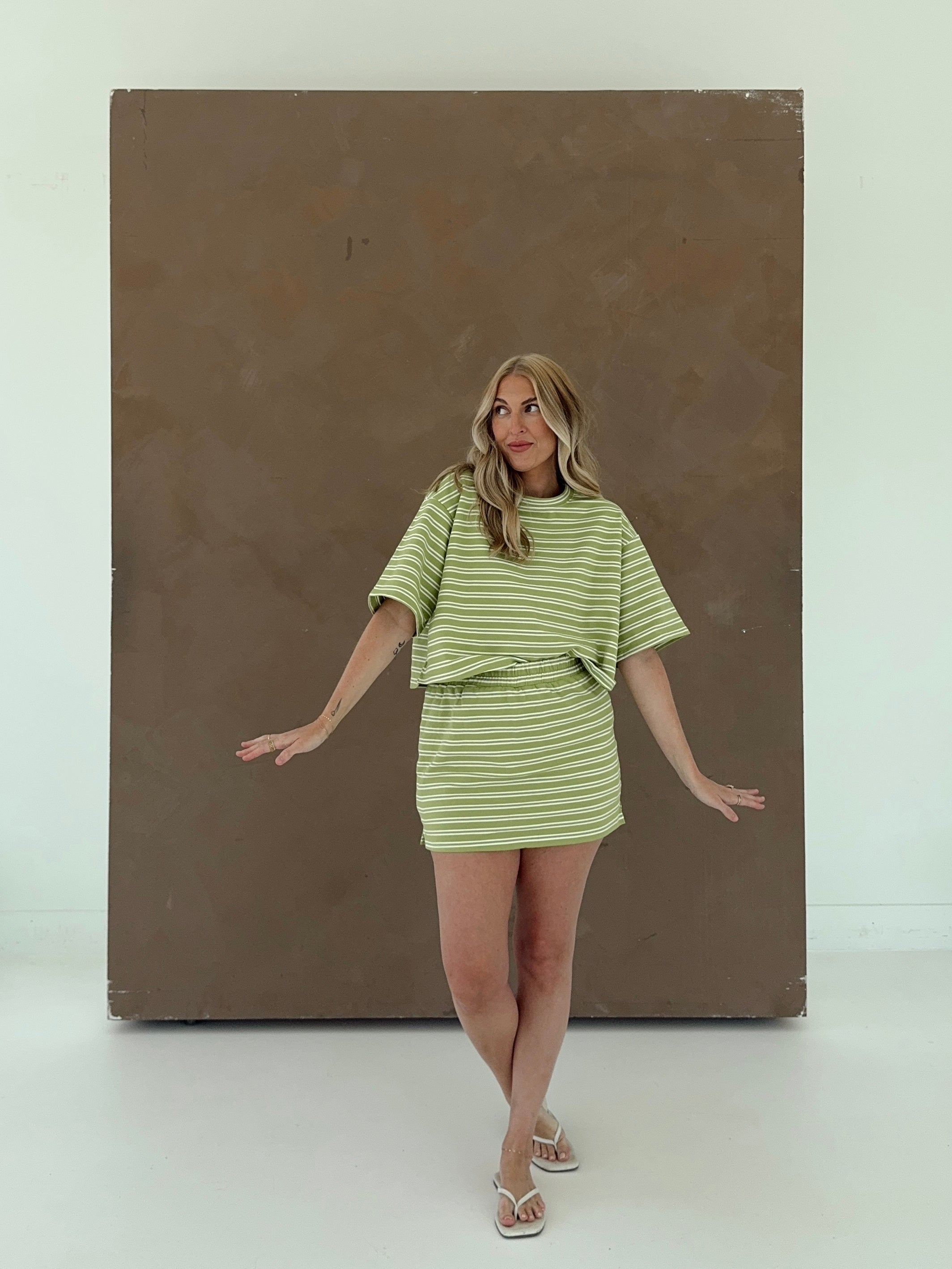 Macy Matcha Stripe Top