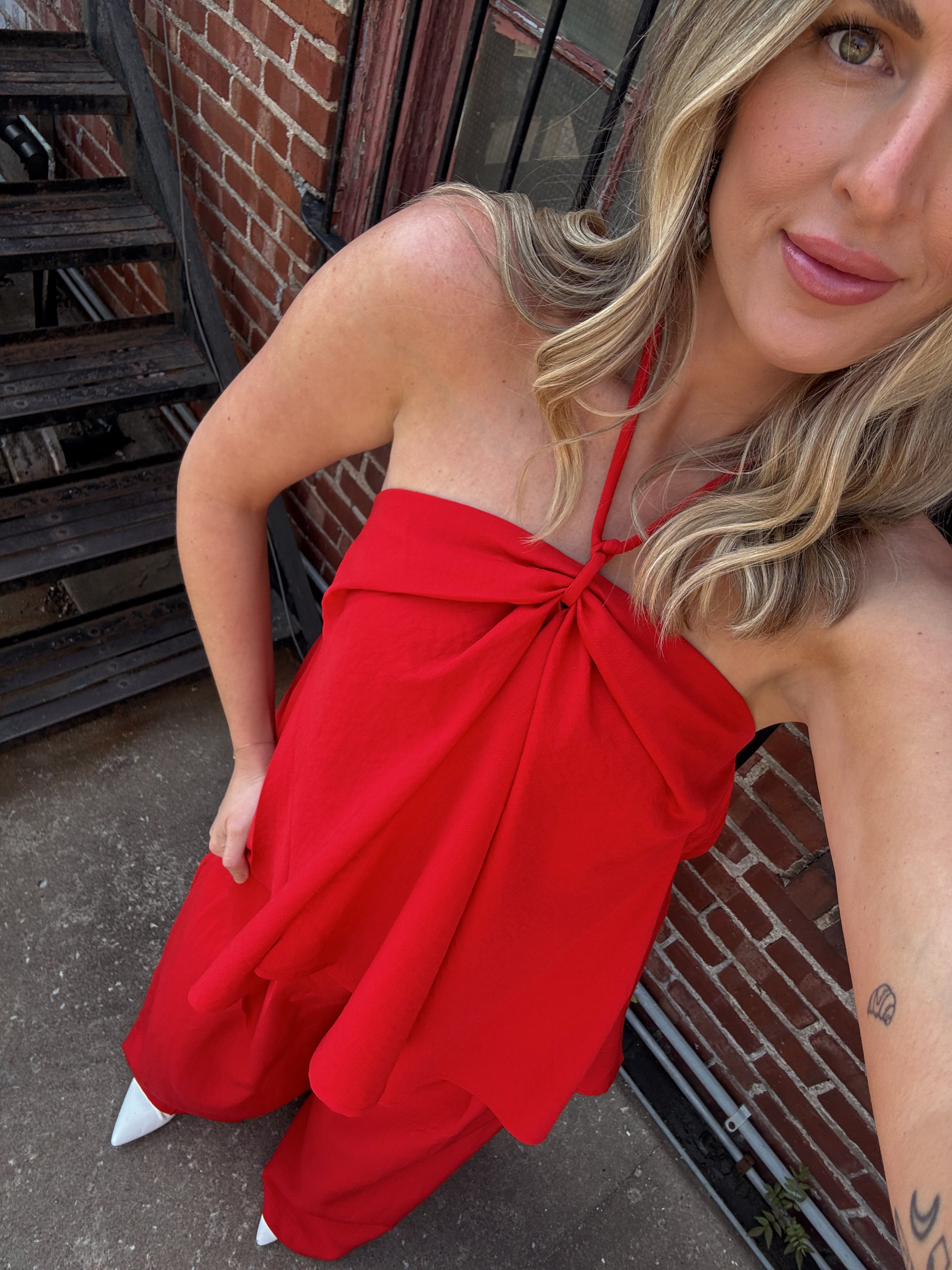 Bri Red Halter Top