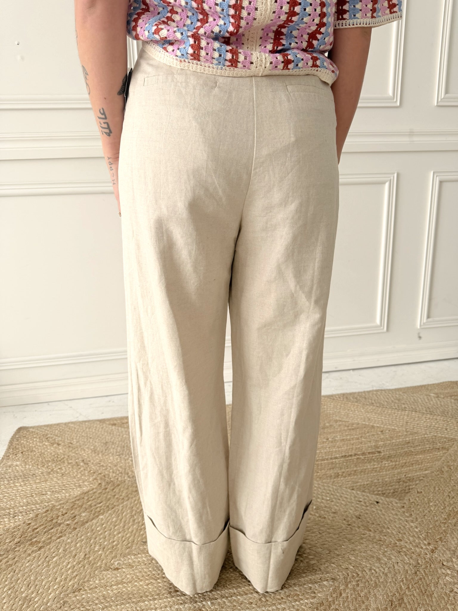 Frnch Juncus Pant in Crème