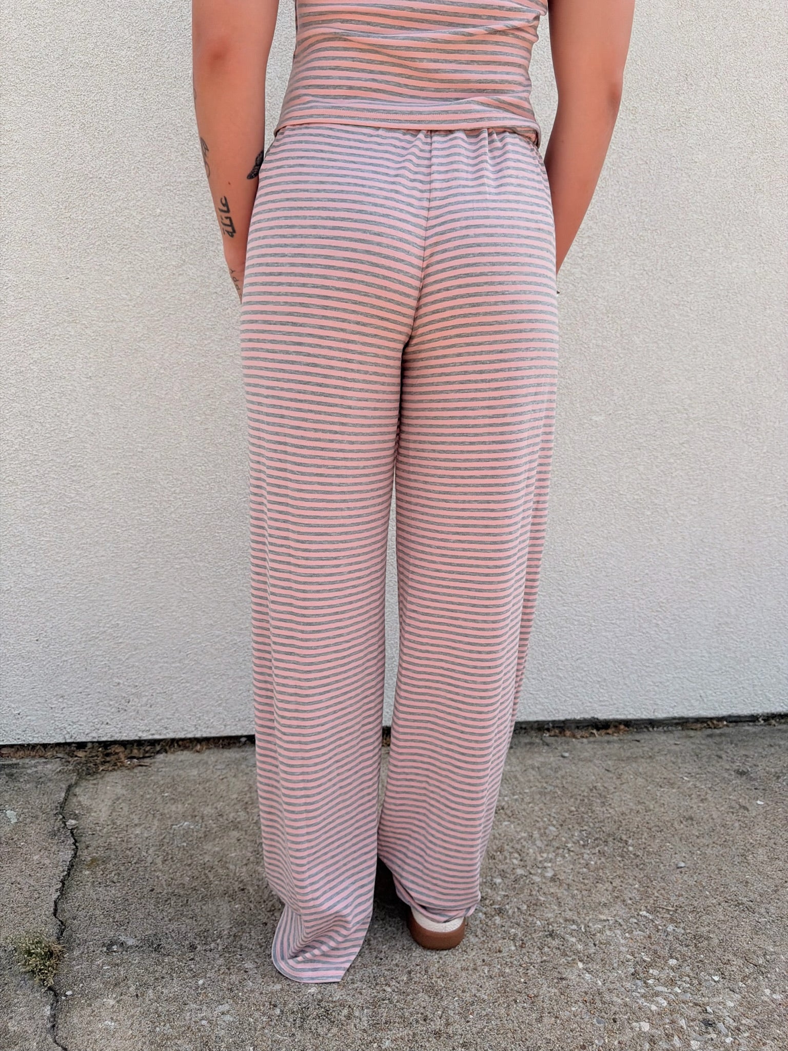 Brady Striped Pants - Pink/Grey