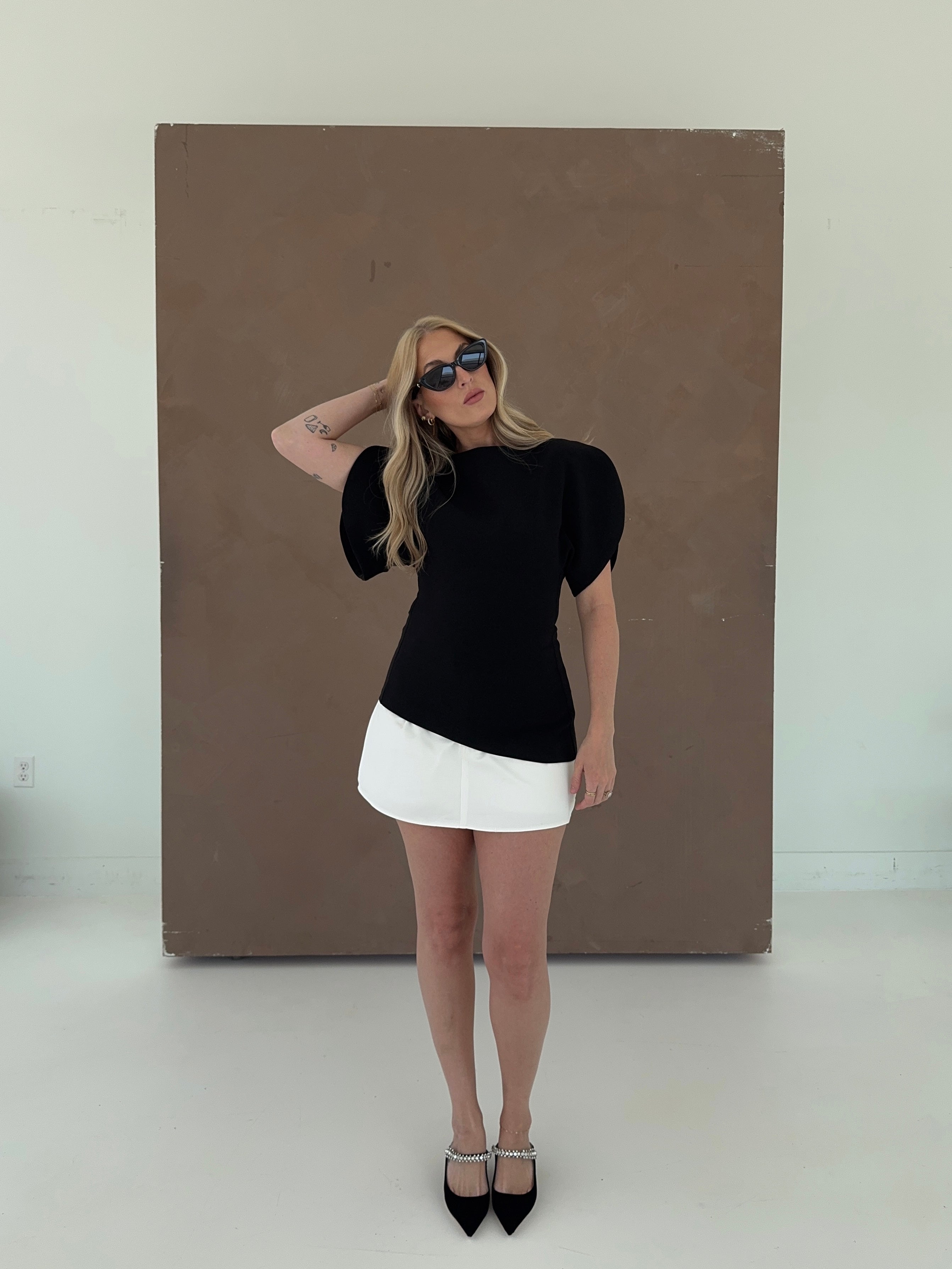 Brandy Structured Top - Black