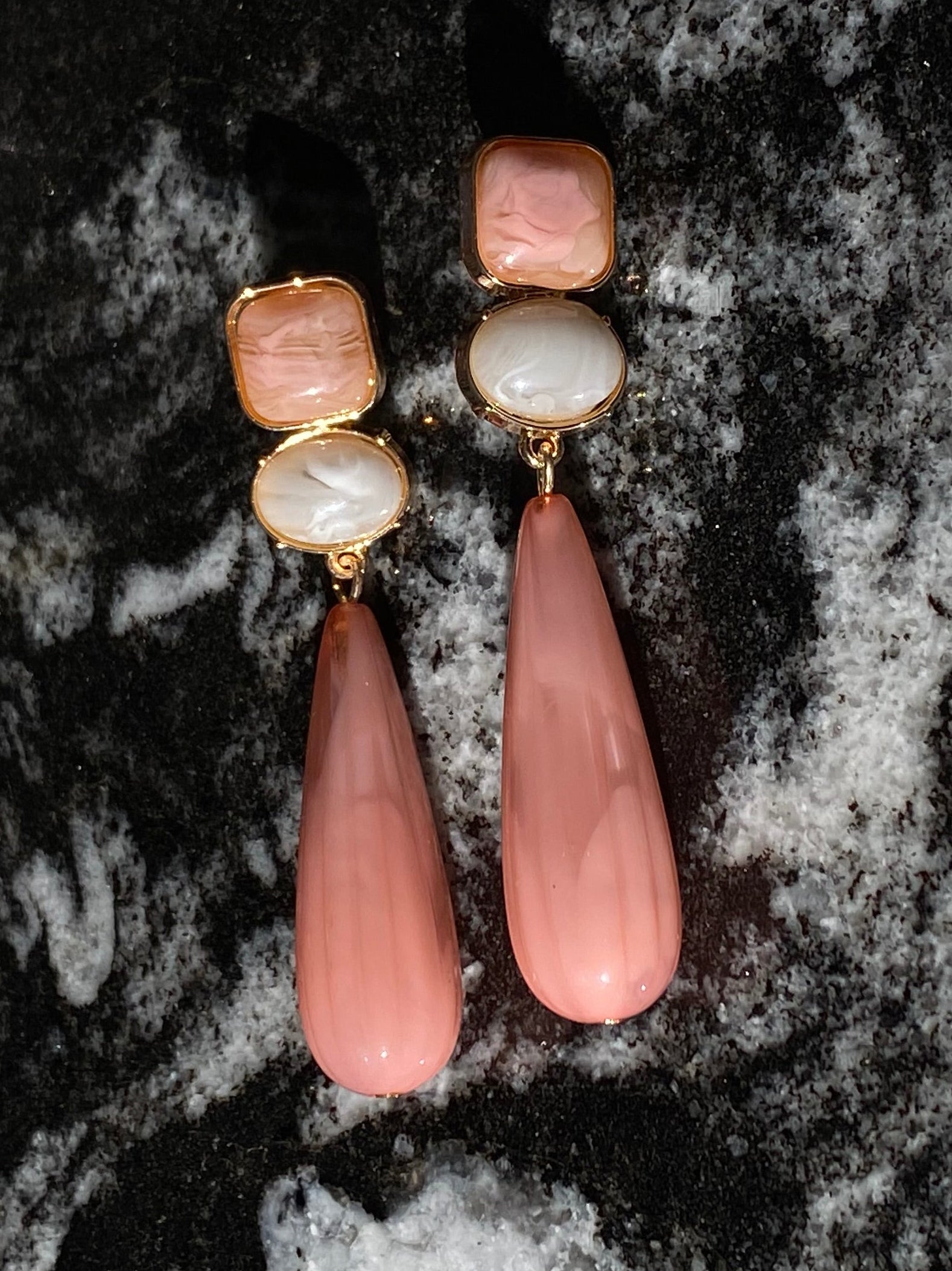 Resin Teardrop Dangle Earrings