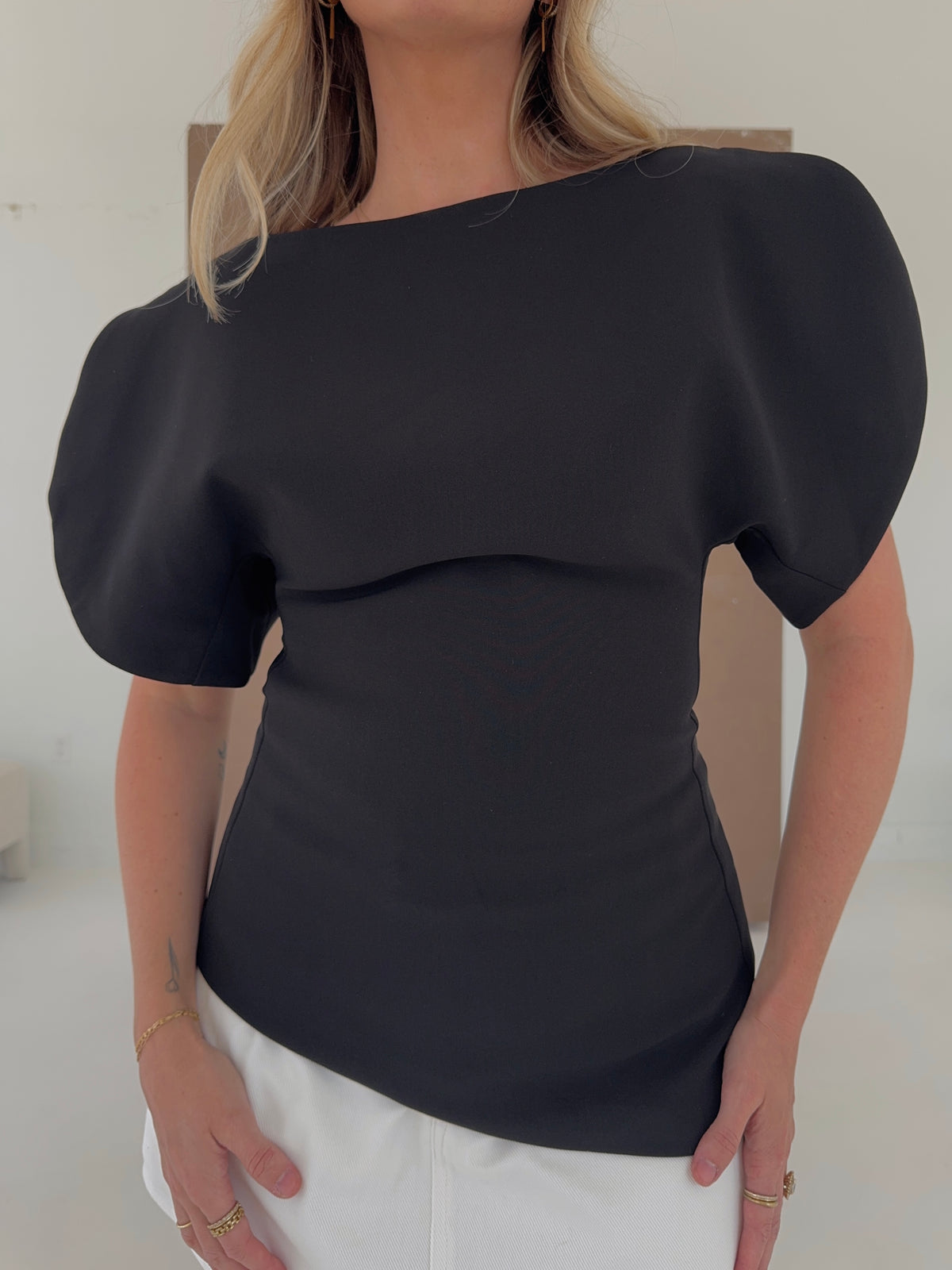 Brandy Structured Top - Black