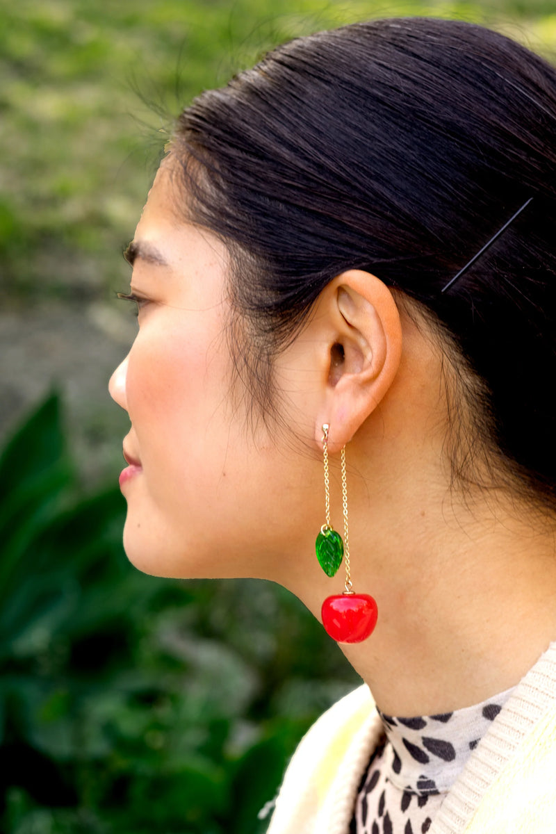 Peter + June Cherry Bomb Layered Earrings