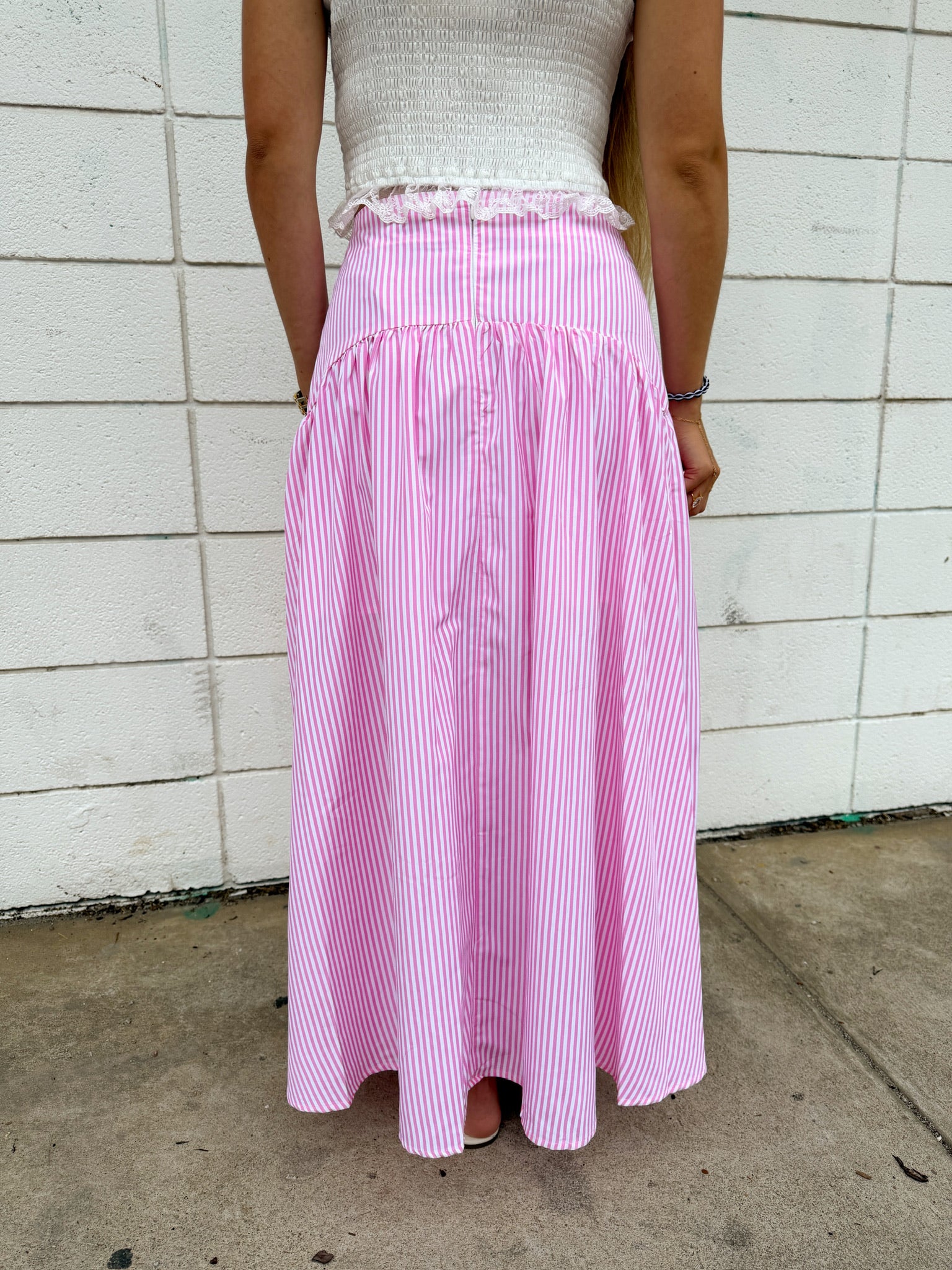 Set Your Sails Skirt - Pink Stripe