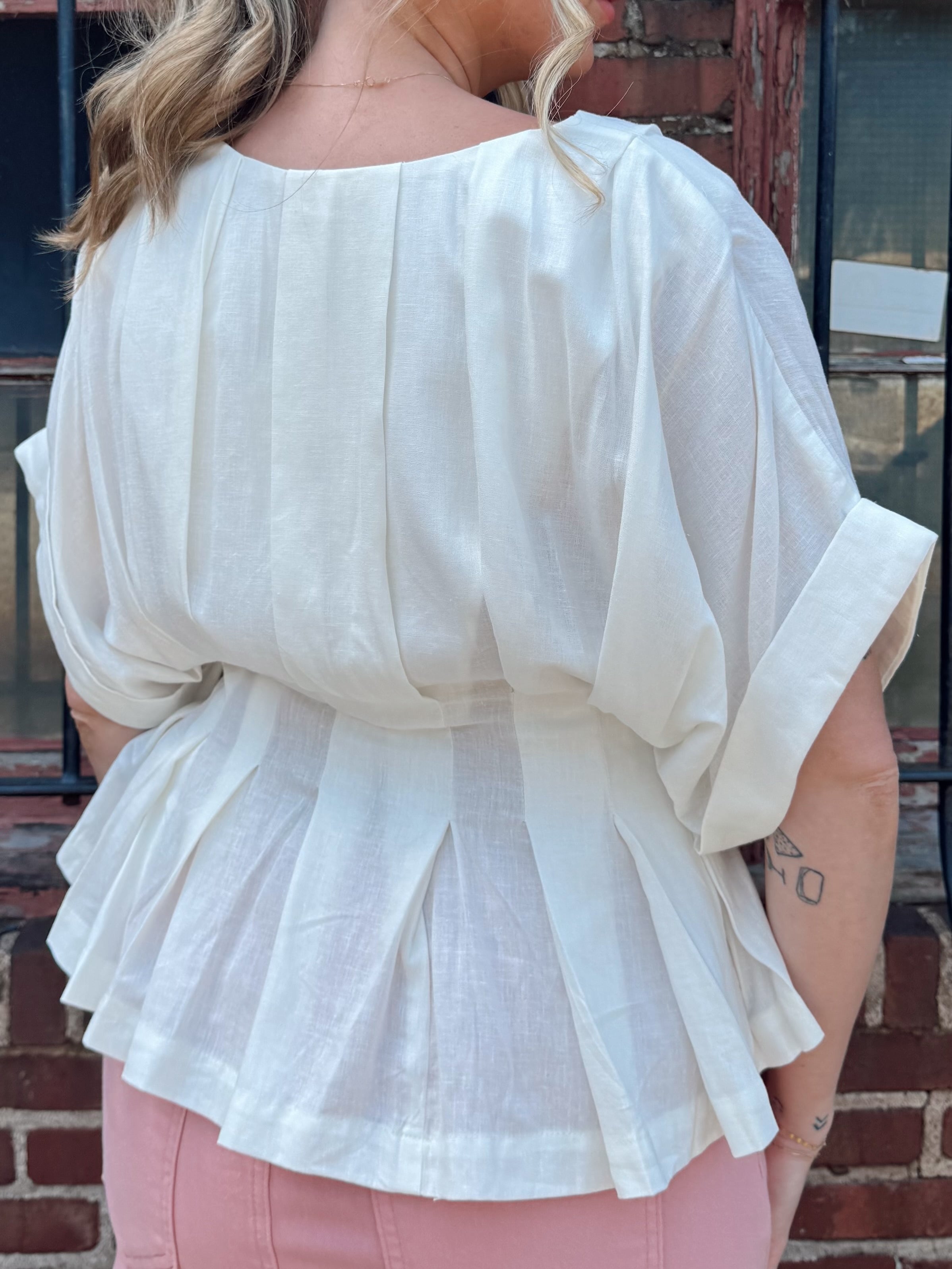 Elevated Affairs Pleated Detail Shirt