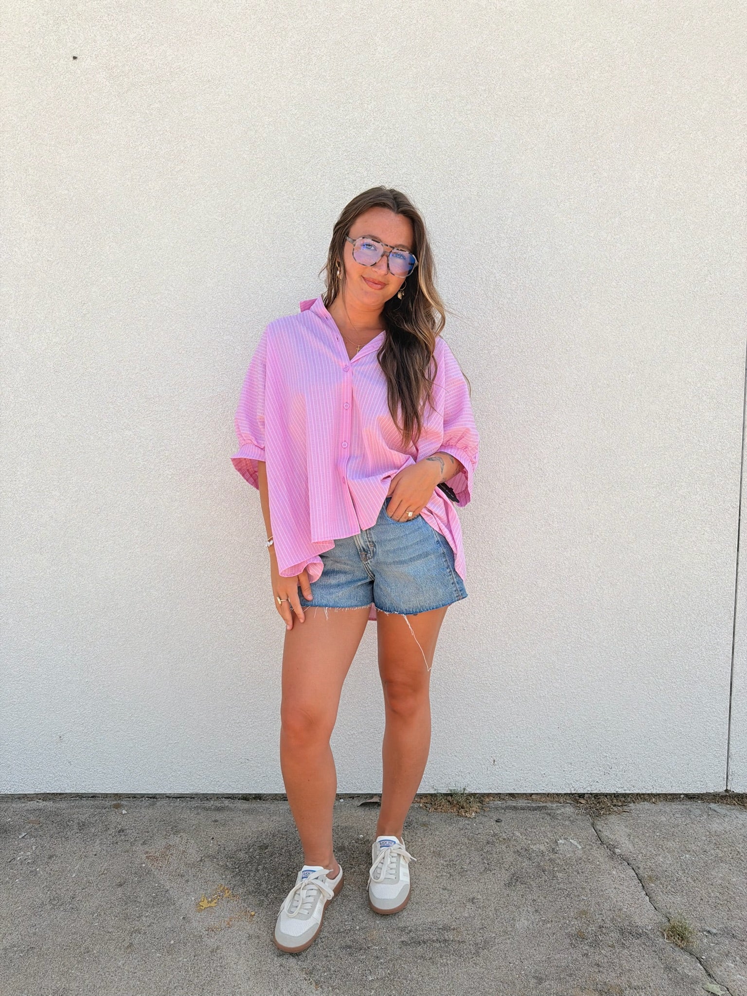 Bubblegum Button Up