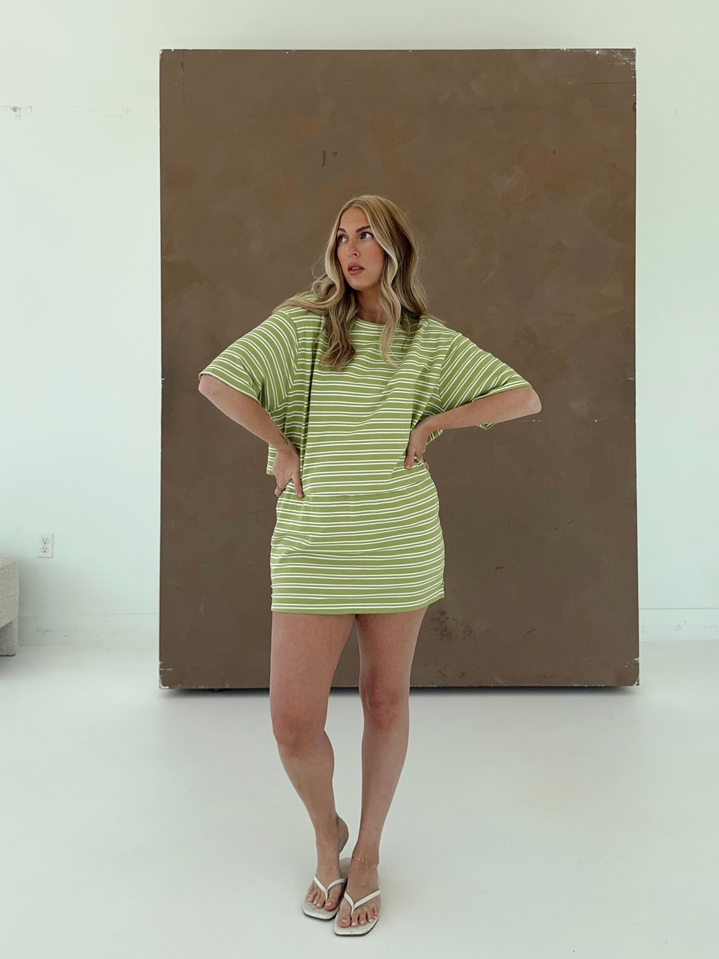 Macy Matcha Stripe Top