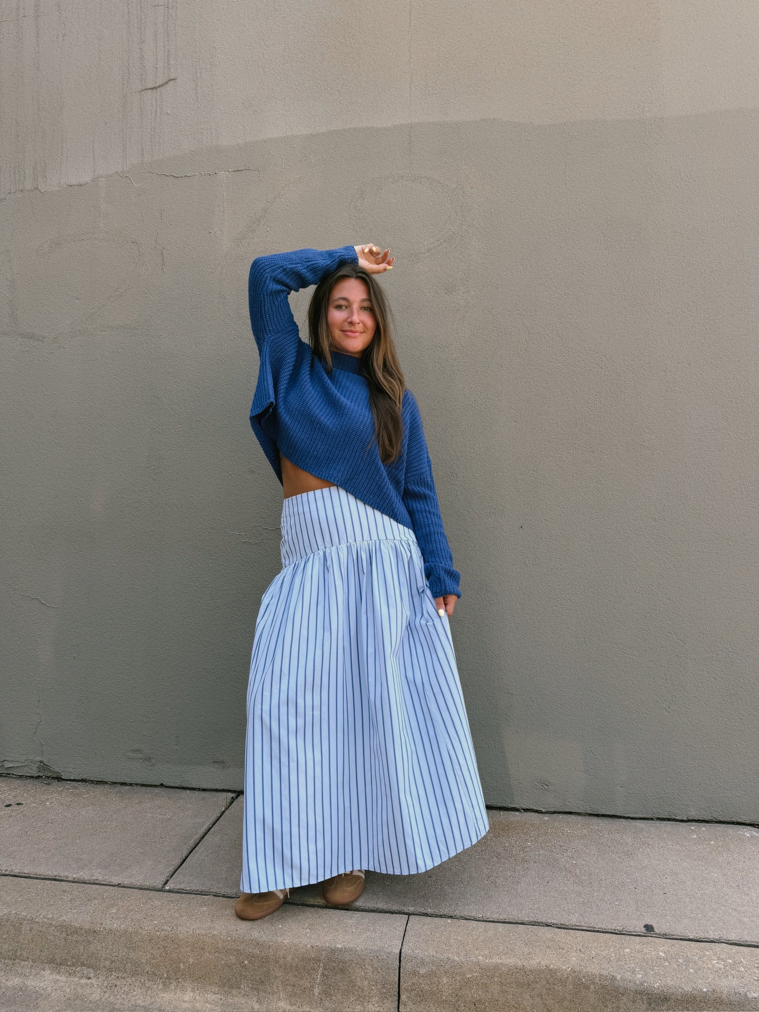 Set Your Sails Skirt - Blue & Navy Stripe