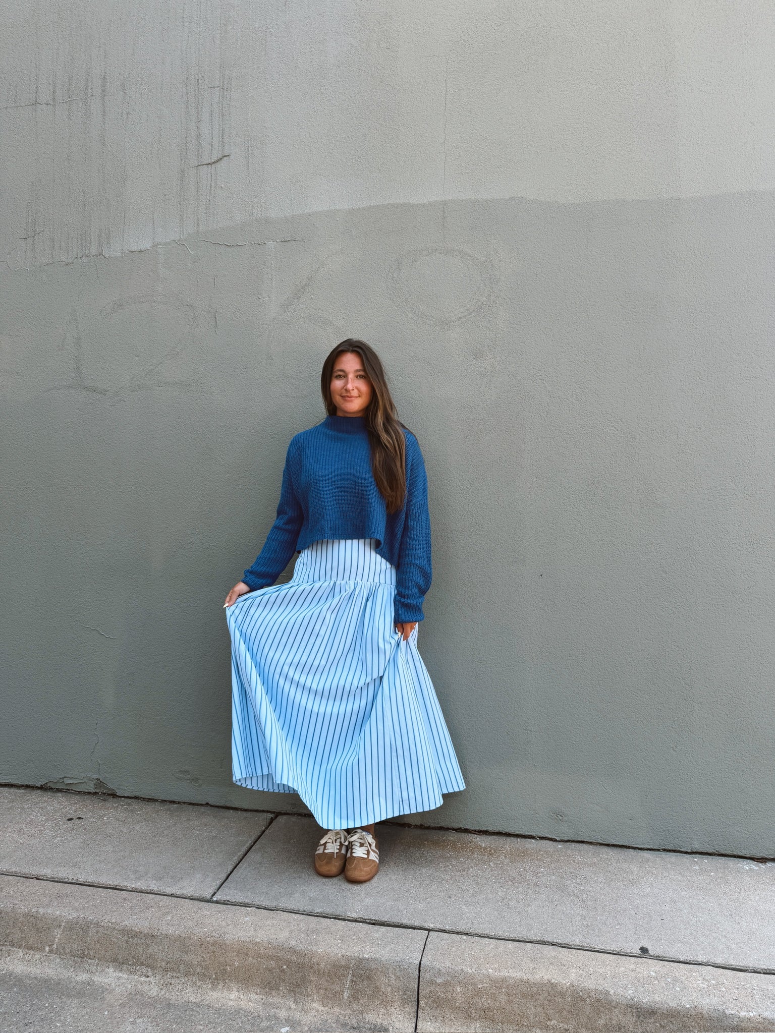 Set Your Sails Skirt - Blue & Navy Stripe
