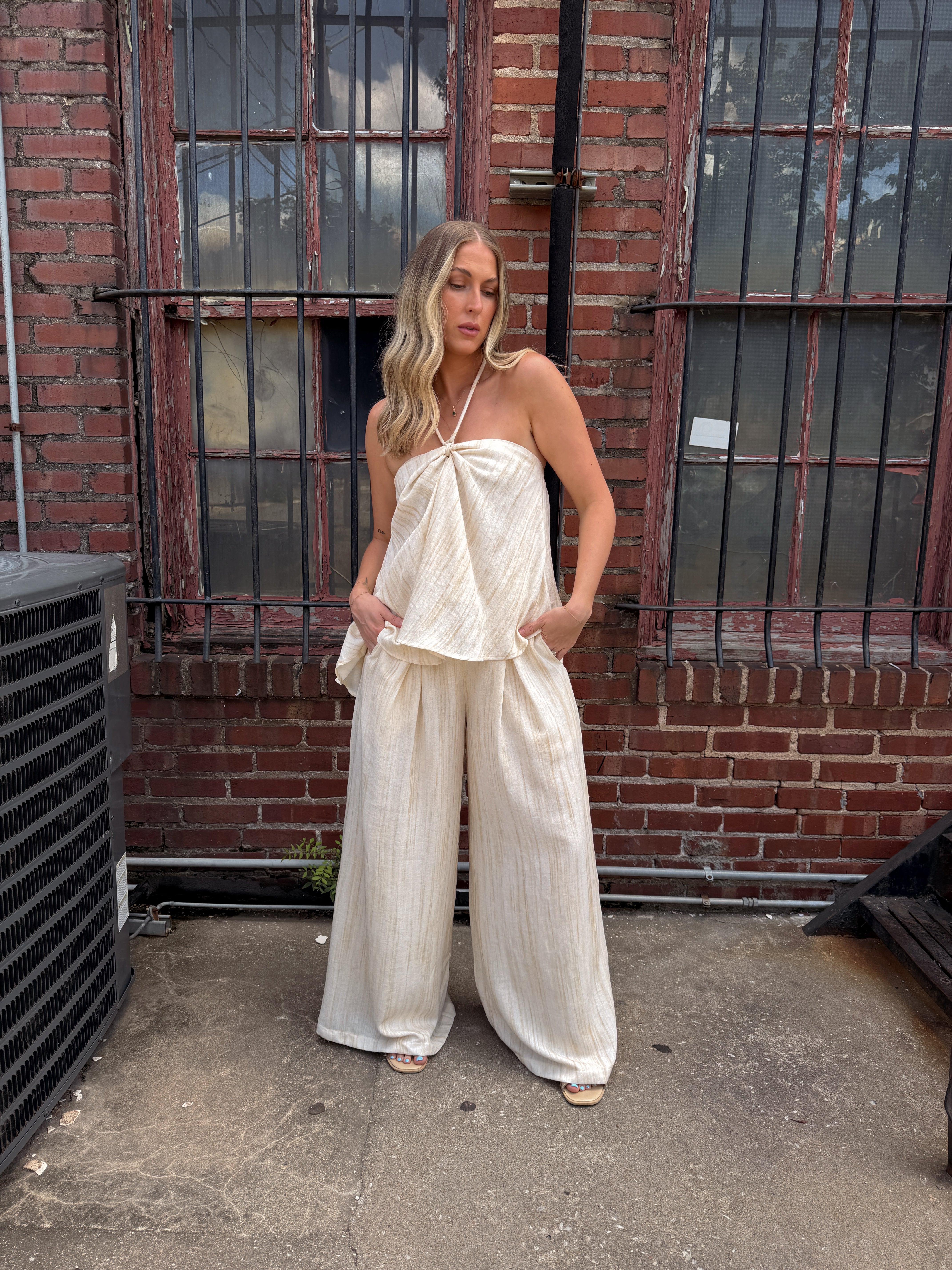 Bri Flowy Pant - Toast