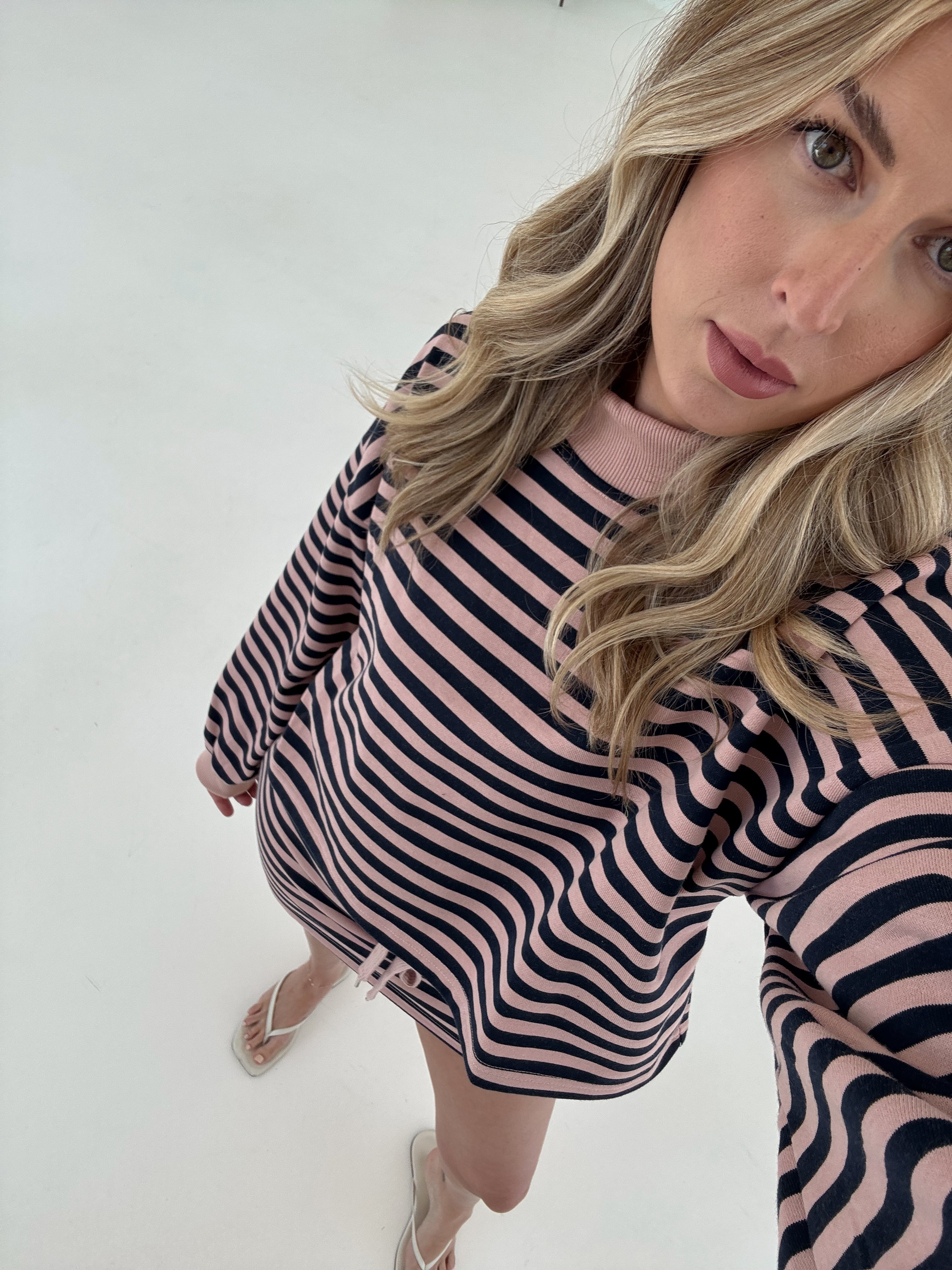 Weekender Long Sleeve Stripe Top - Blush/Navy