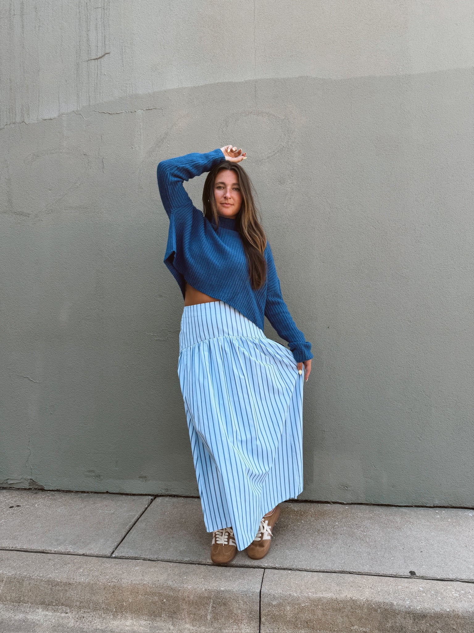 Set Your Sails Skirt - Blue & Navy Stripe
