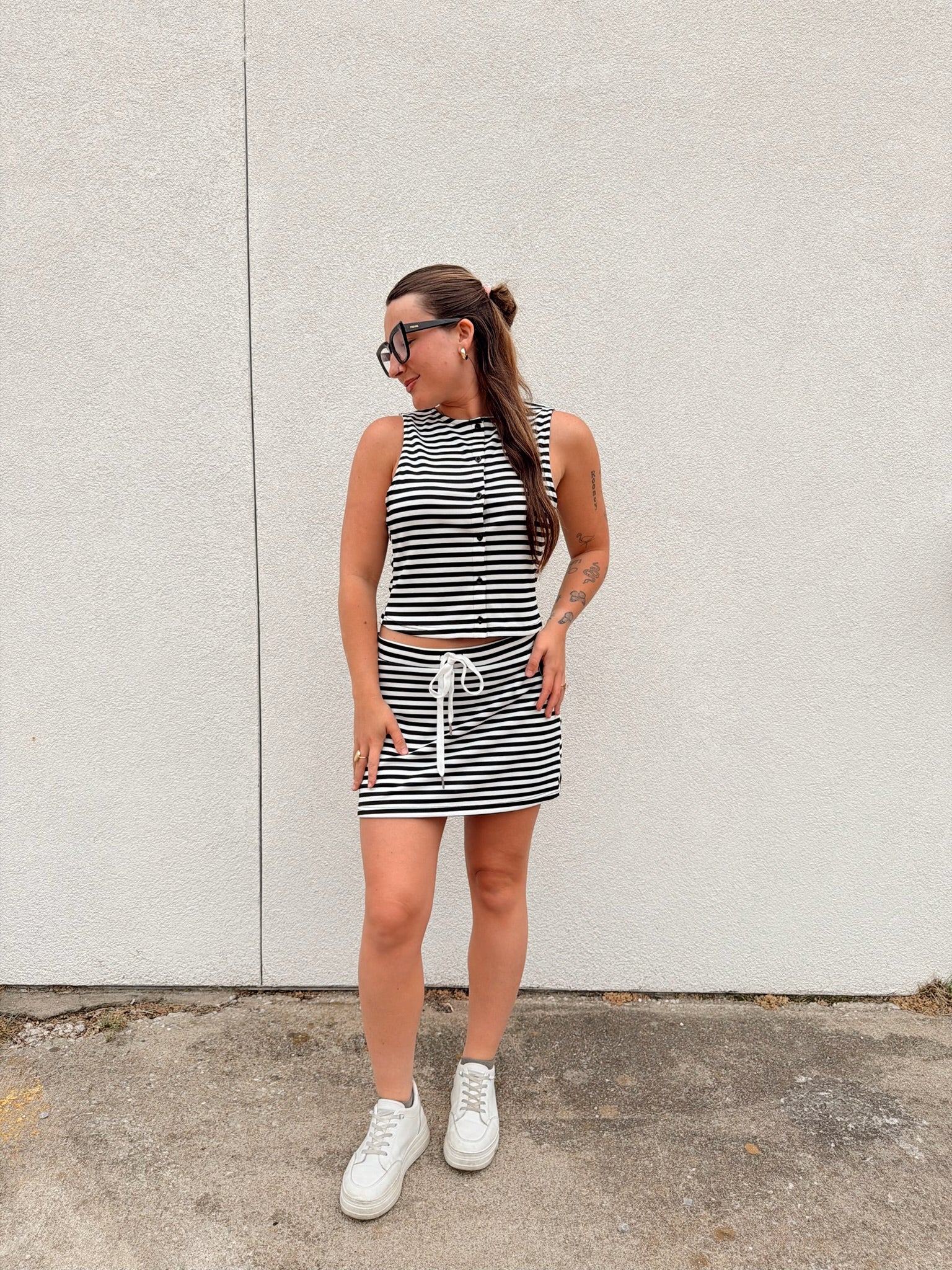 Weekender Stripe Top - Black & White