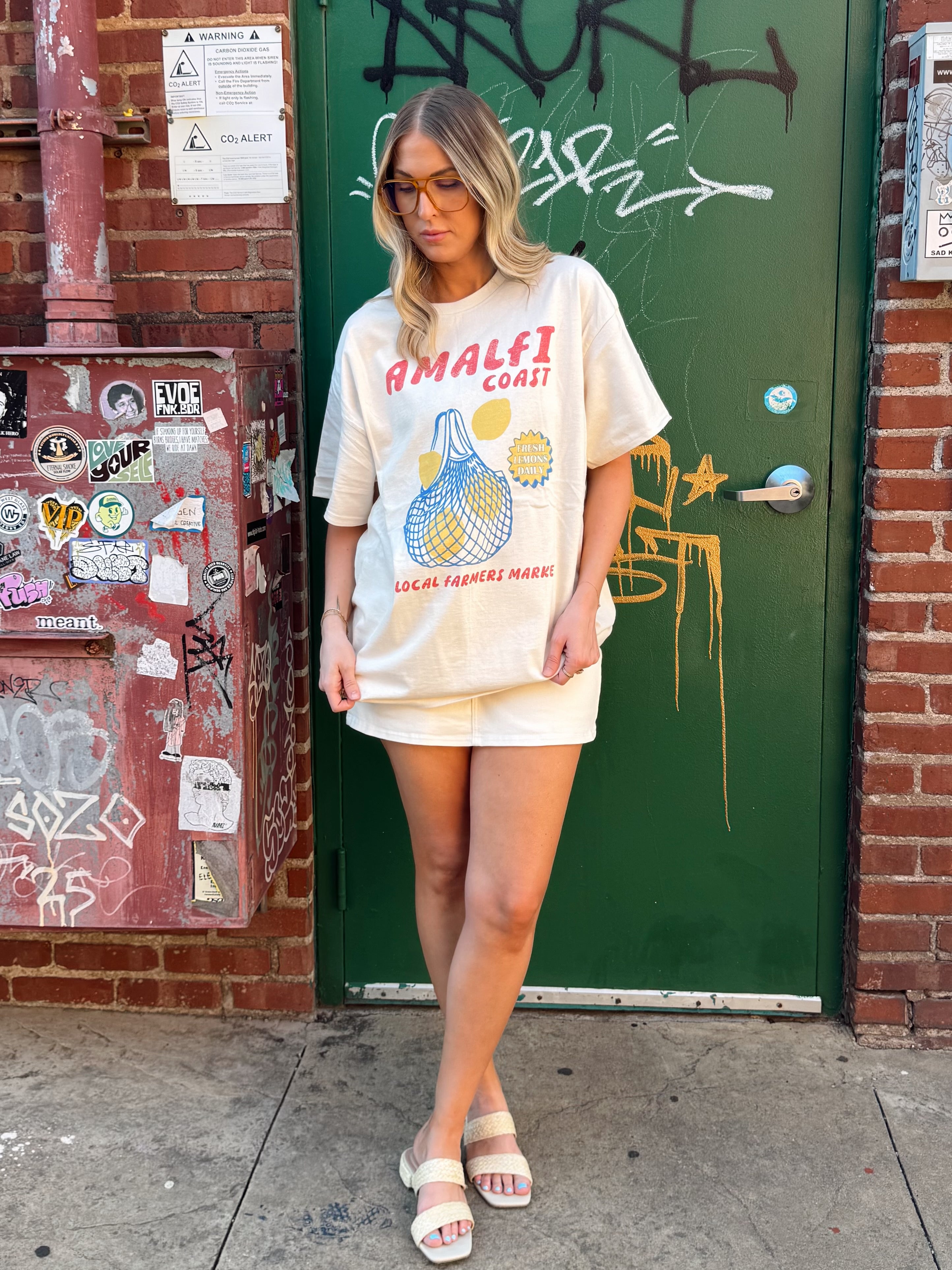Amalfi Market Oversized Graphic Tee
