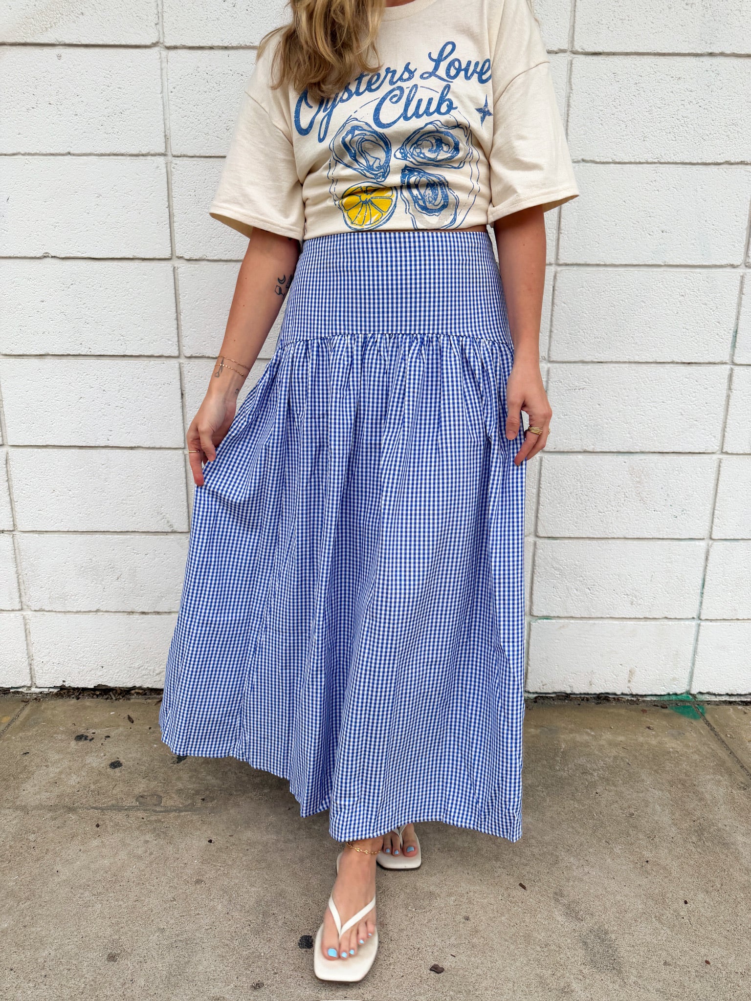 Set Your Sails Skirt - Navy Gingham