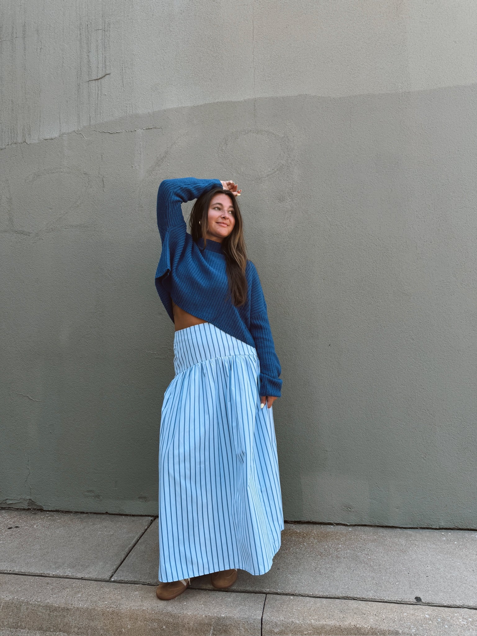 Set Your Sails Skirt - Blue & Navy Stripe