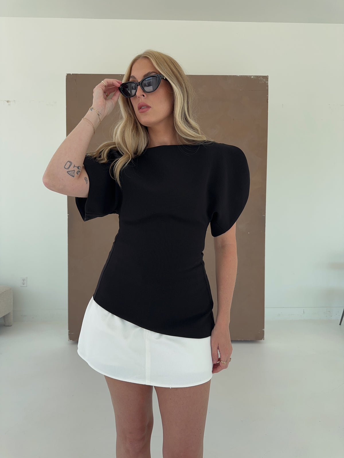 Brandy Structured Top - Black