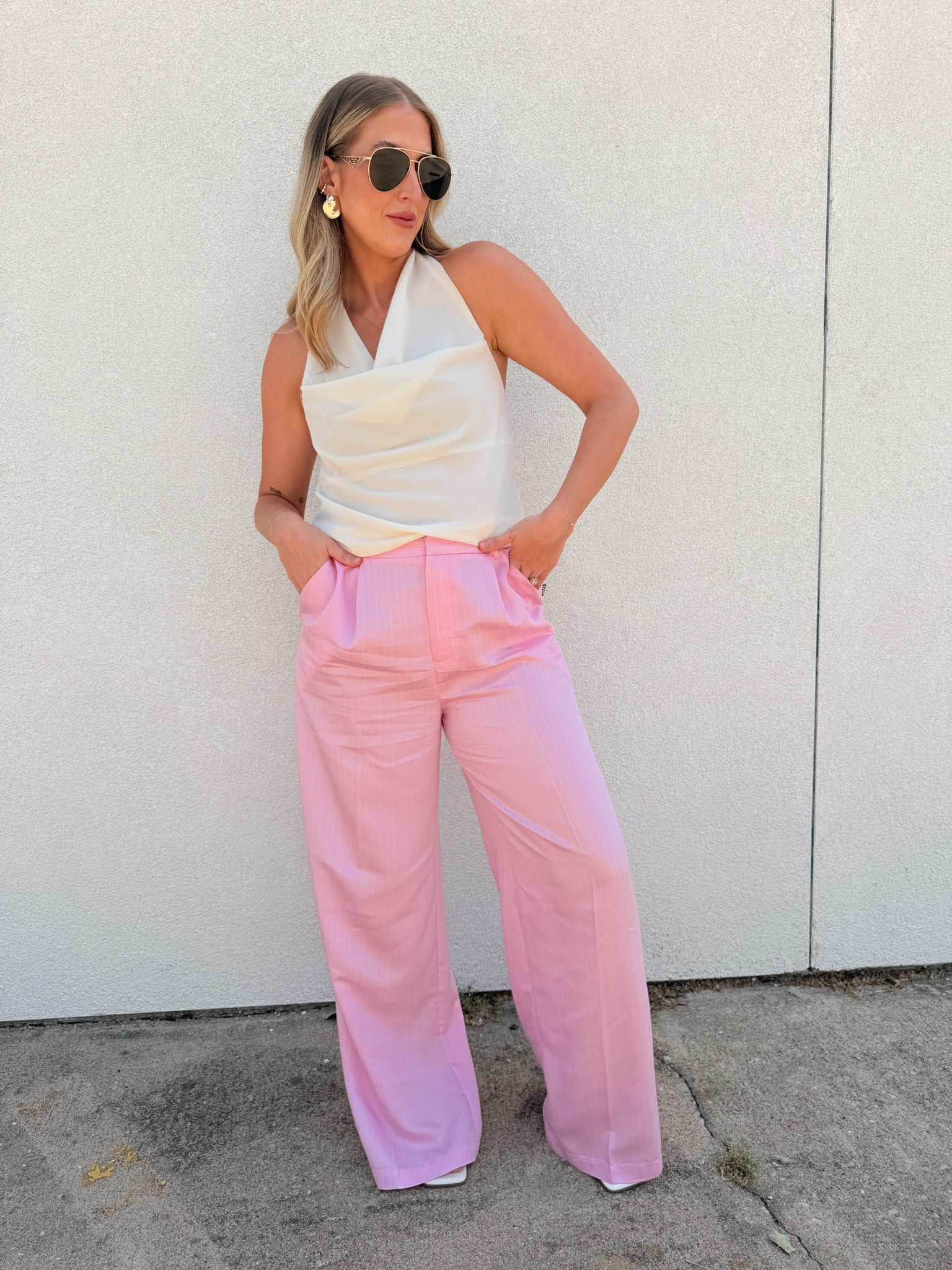 Drinks on You Cowl Neck Top - Ivory