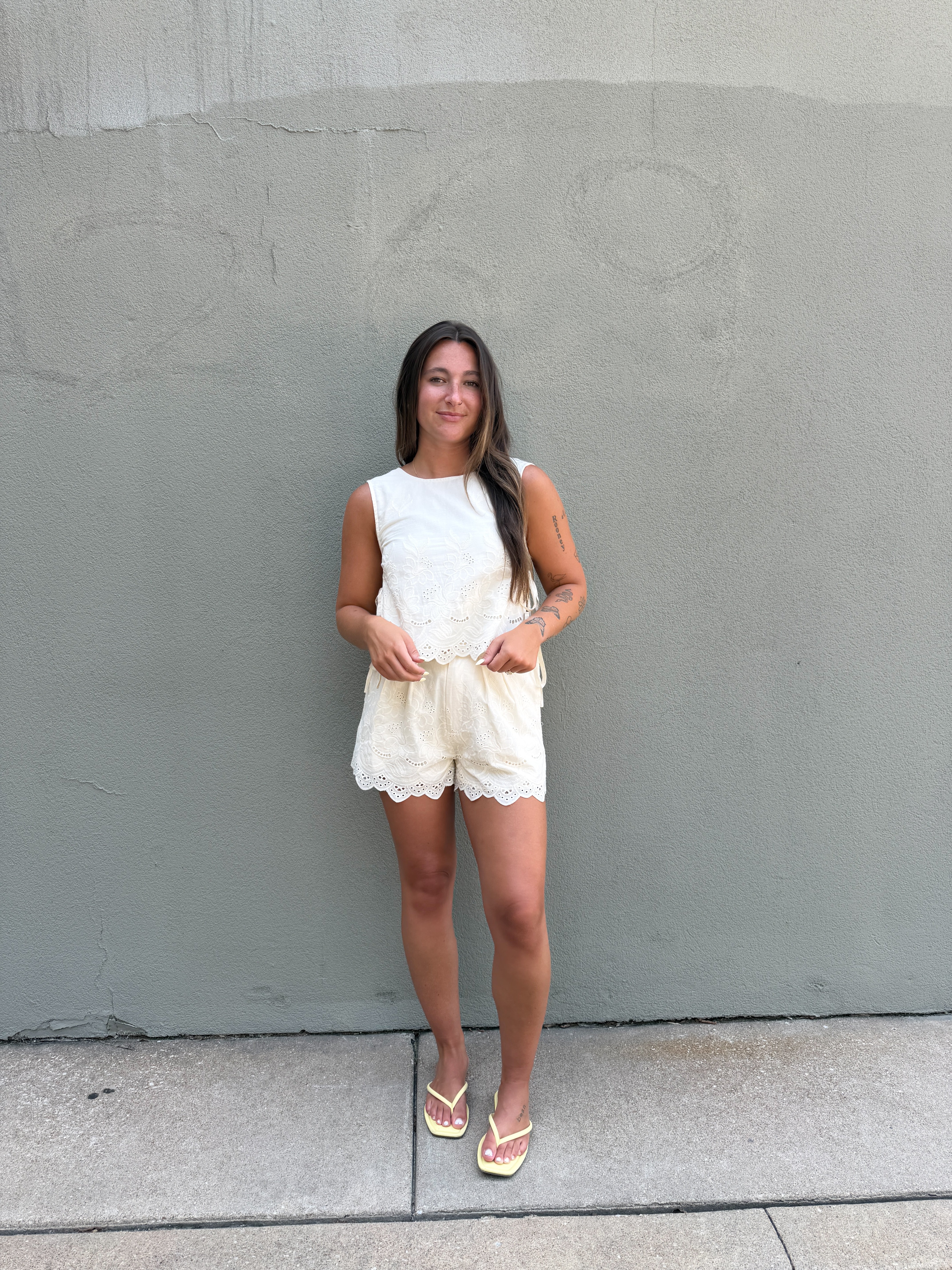 Emy Embroidered Top - Oatmeal