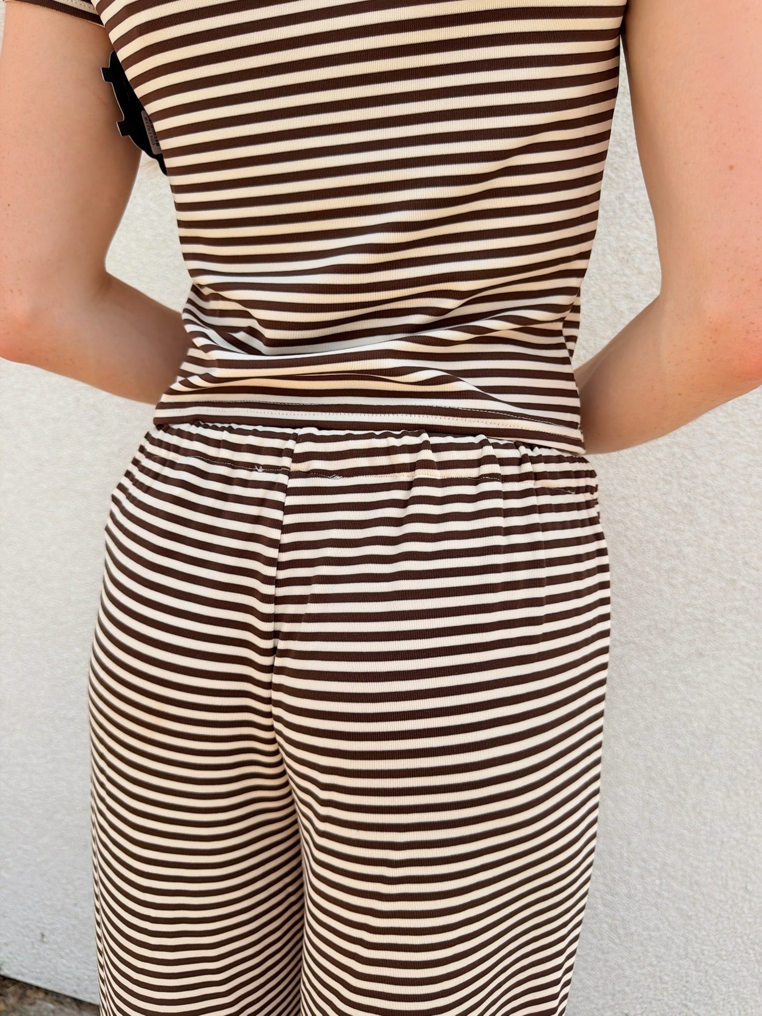 Brady Striped Pants - Brown/Ivory